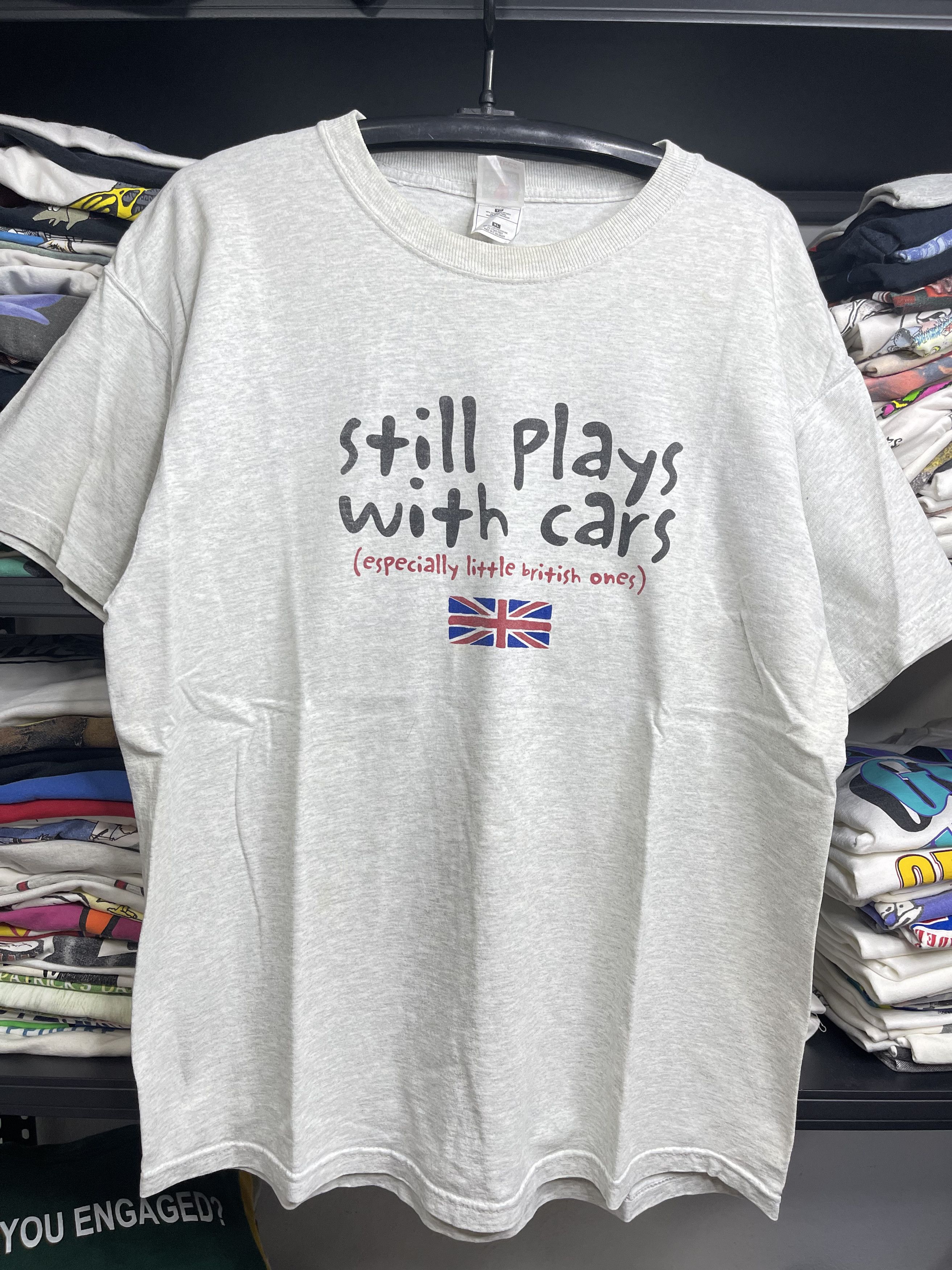 Vintage "Still Plays With Cars" British Vintage Tee XL Y2K Size US XL / EU 56 / 4 - 1 Thumbnail