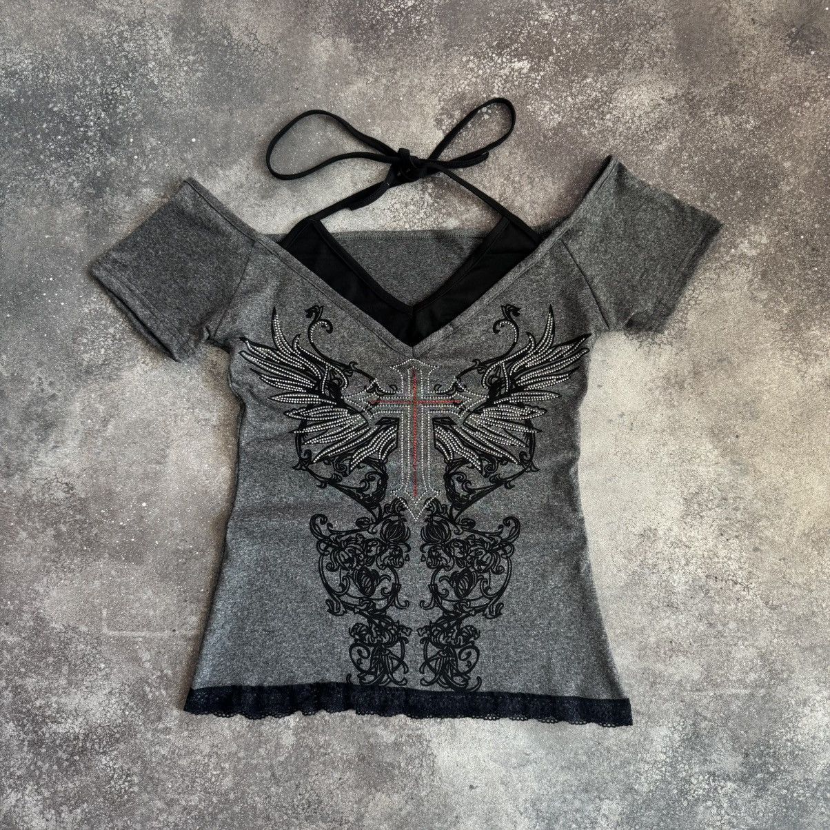 If Six Was Nine Affliction Style Cross Logo Gothic Y2K T-Shirt Size M / US 6-8 / IT 42-44 - 1 Thumbnail