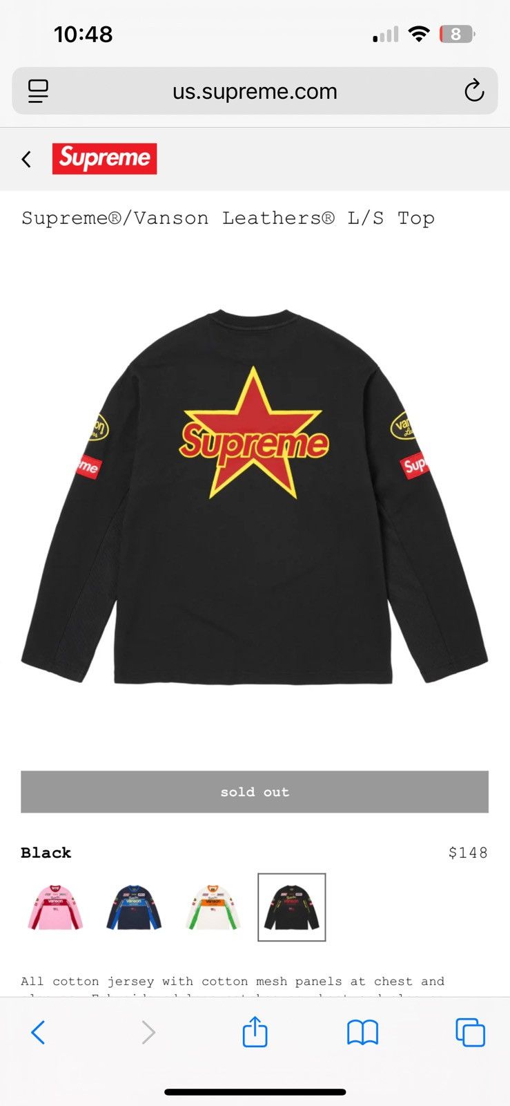 Supreme × Vanson Leathers Supreme Vanson Leathers L/S Top Size US M / EU 48-50 / 2 - 2 Thumbnail