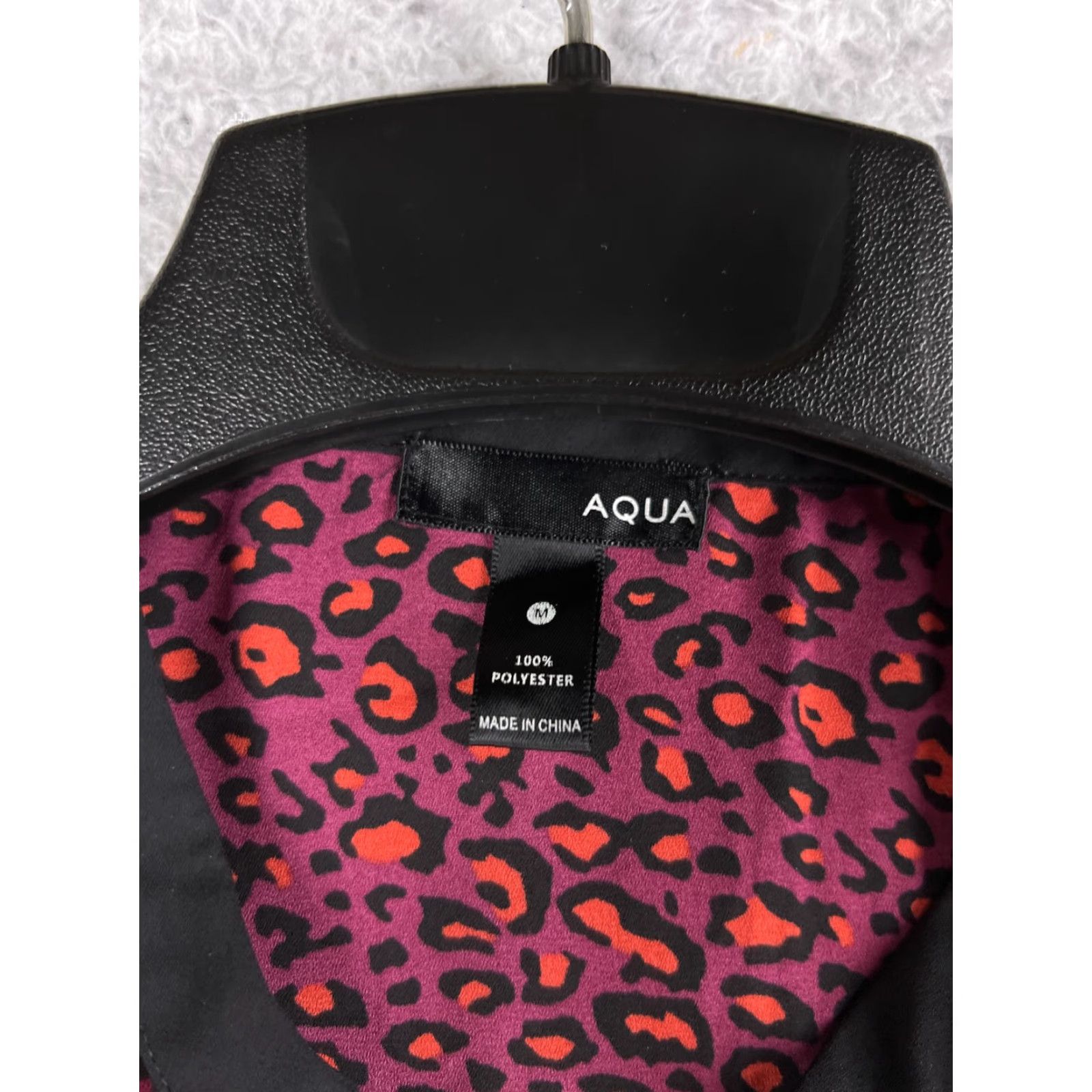 AQUA Aqua Purple Shirt Womens M Blouse Leopard Print Button V-Neck Sleeveless Knit Polyester Animal Print Casual Blouse Womens Size M / US 6-8 / IT 42-44 - 3 Thumbnail