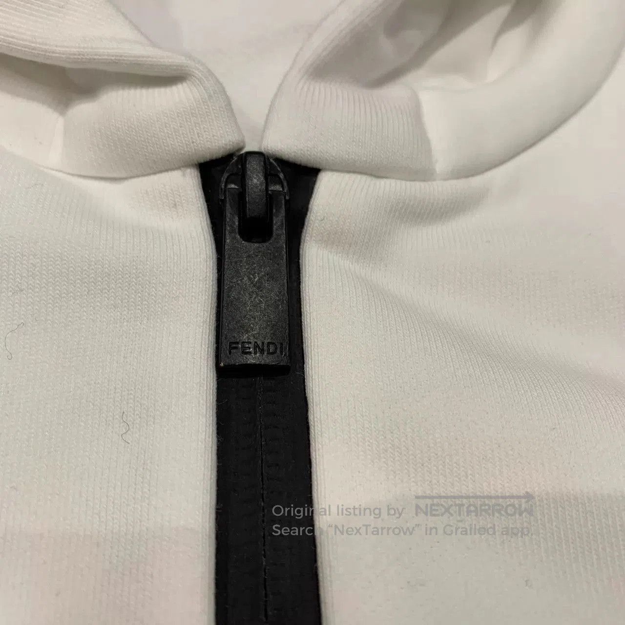 Fendi White Zip-Up Hoodie with Eye Print. Size US M / EU 48-50 / 2 - 8 Thumbnail