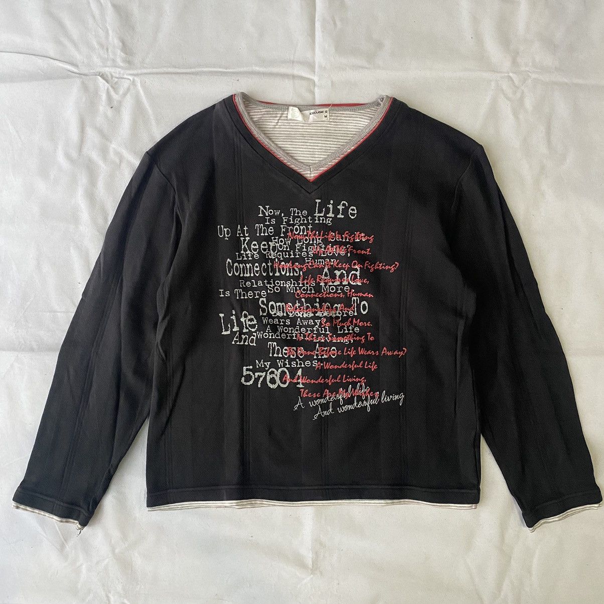 If Six Was Nine × Japanese Brand × Le Grande Bleu (L.G.B.) Japanese Style Poem Gothic Triple Layer Long Sleeve Tees Size US M / EU 48-50 / 2 - 2 Thumbnail