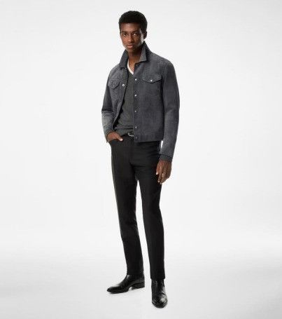 Tom Ford o1w1db10425 LBI001 Suede Jacket in Grey Size US XXL / EU 58 / 5 - 2 Thumbnail