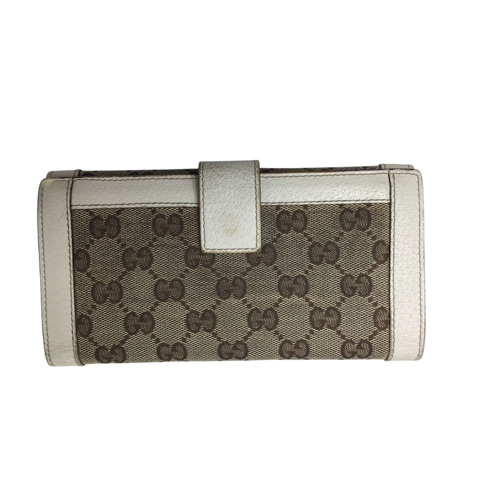 Gucci Gucci GG Canvas Beige with White Leather Continental Wallet Size ONE SIZE - 7 Thumbnail
