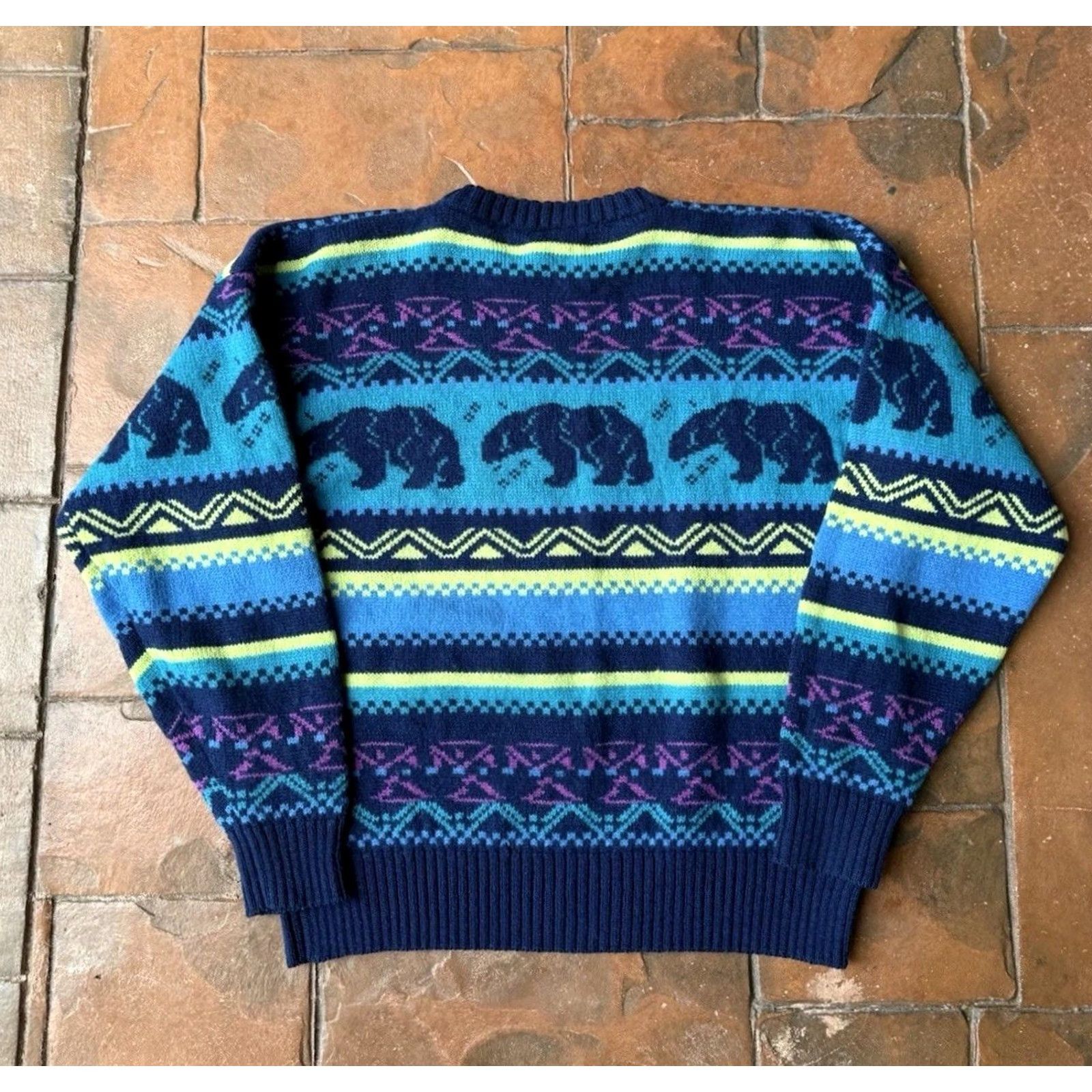 Vintage VINTAGE Demetre Wool Polar Bears Geometric Ski Sweater Men’s Large Size US L / EU 52-54 / 3 - 3 Thumbnail