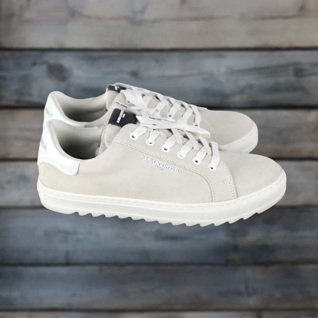 Karl Lagerfeld Karl Lagerfeld Paris Men's Suede Sneakers Size 10.5 Sandblast LF4S1021 W/Bag - Beige Leather Casual Shoes, 10.5 Mens, Sandblast, Logo, Fashion Sneaker Size US 11 / EU 44 - 1 Thumbnail