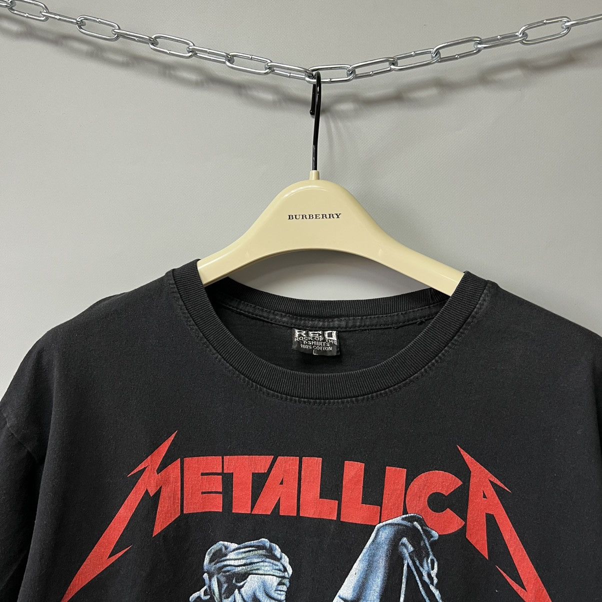 Metallica × Vintage Metallica No Justice For All Rock Band T Shirt Black Size US L / EU 52-54 / 3 - 3 Thumbnail