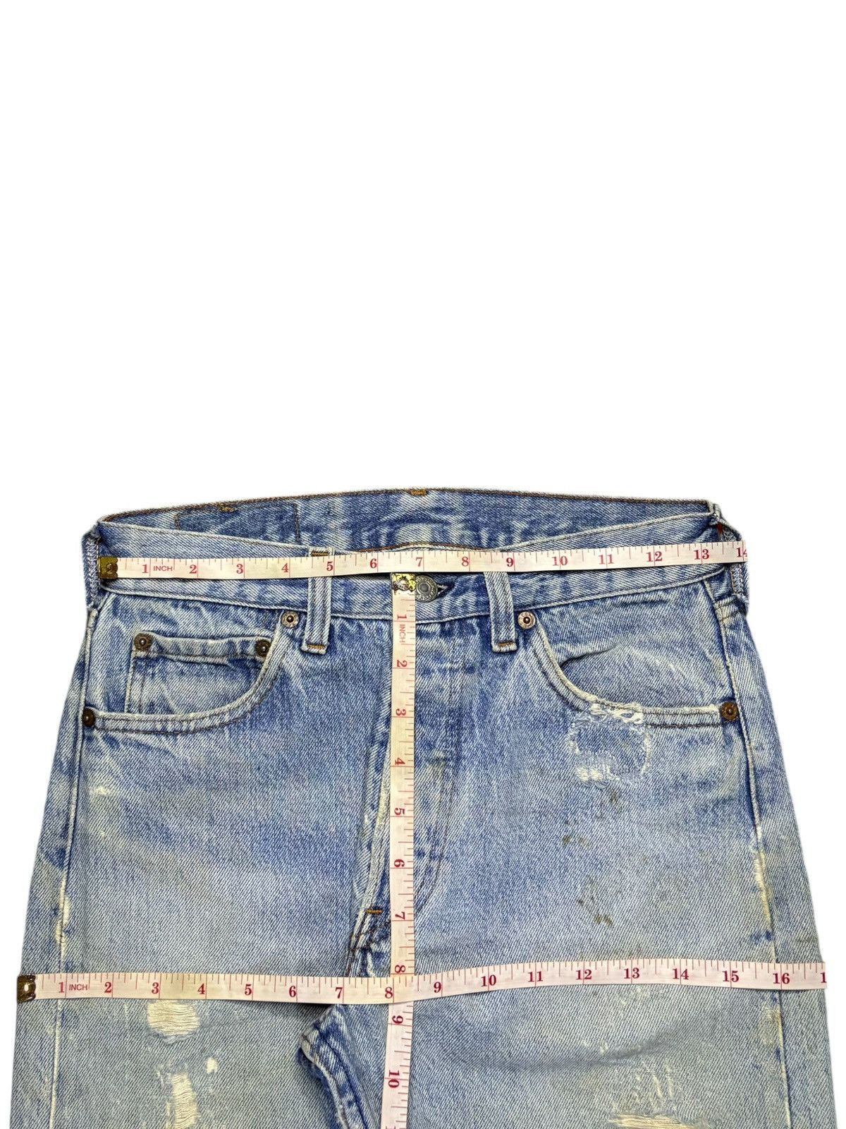 Levi's × Levi's Vintage Clothing Vintage 80s Levis 501 Mud Wash Distressed Jeans Size US 27 - 12 Thumbnail