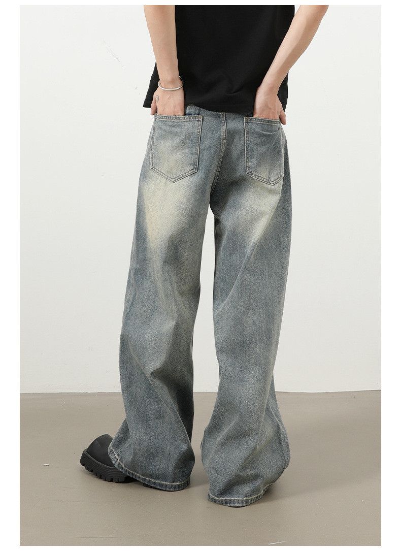 Jean Men's vintage washed distressed loose straight casual jeans Size US 32 / EU 48 - 5 Thumbnail