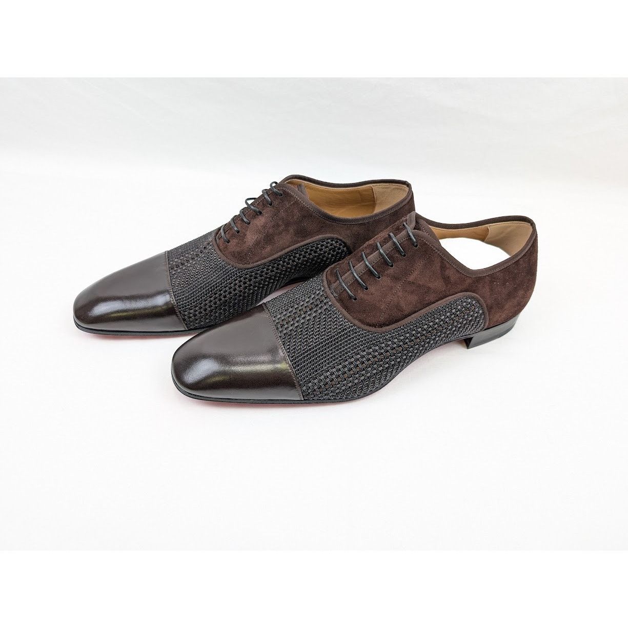 Christian Louboutin o1rshd1 Patent Calf Tresse Provence Lace Up Shoes Dark Brown Size US 11.5 / EU 44-45 - 17 Thumbnail