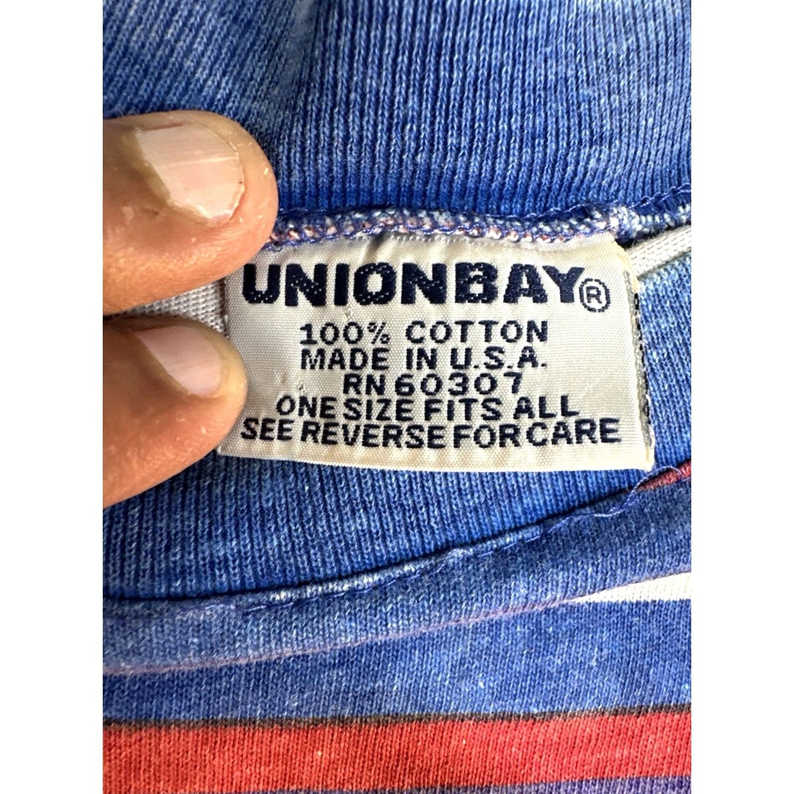 Vintage VINTAGE Unionbay Striped Shirt USA Made Embroidered Logo Tee XL Men’s Red Blue Size US XL / EU 56 / 4 - 4 Thumbnail
