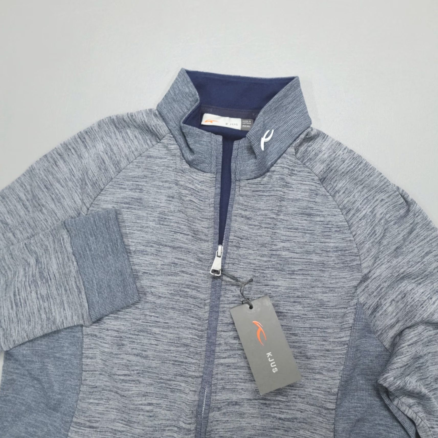 KJUS Kjus Lara Techwool Full Zip Jacket Women's XL Atlanta Blue Melange, Techwool, Logo, Pockets - Blue, Jacket, Women, XL Size XL / US 12-14 / IT 48-50 - 2 Thumbnail