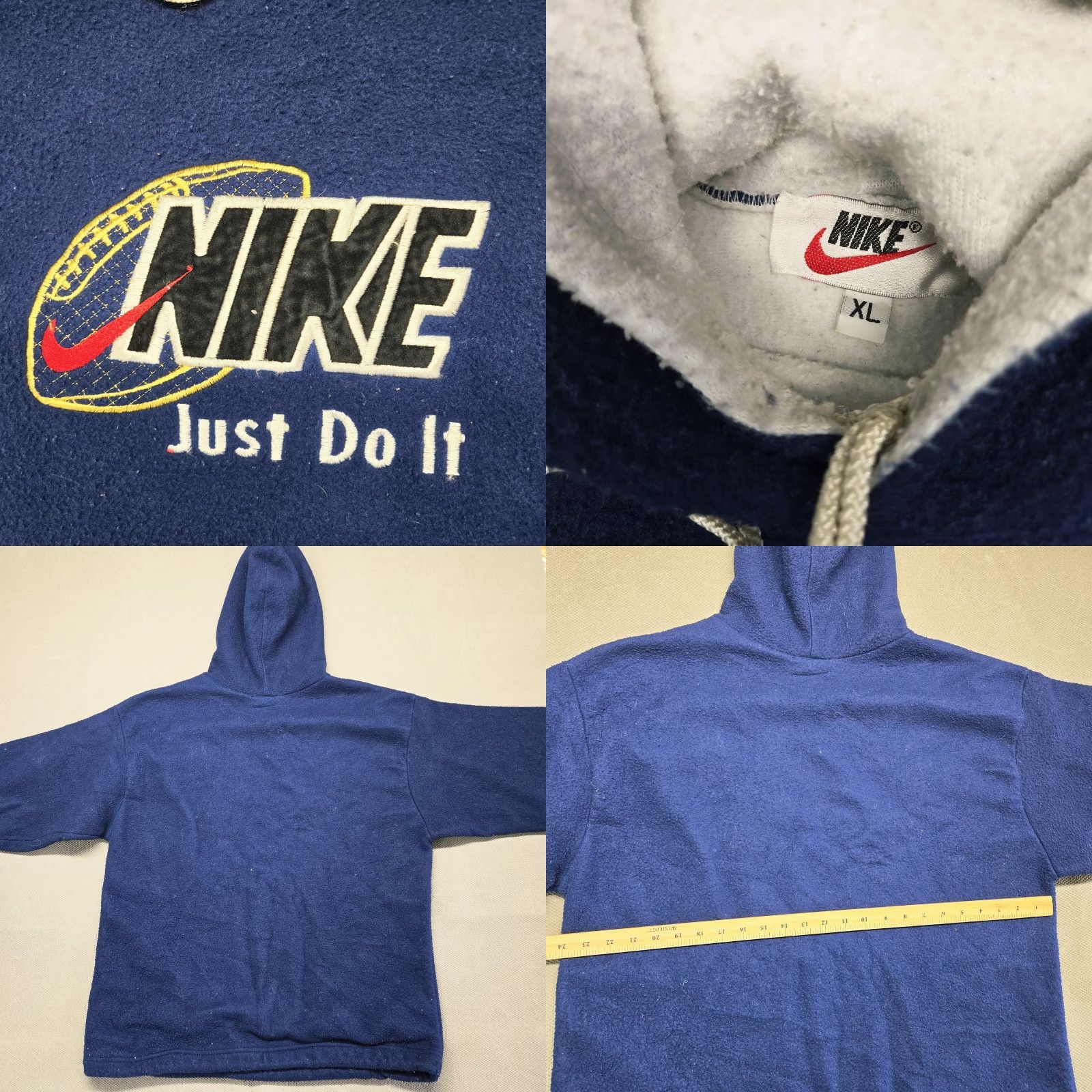 Nike Nike Hoodie Mens XL Blue Pullover Heavyweight Fleece Lined Pockets Embroidered Size US XL / EU 56 / 4 - 8 Thumbnail