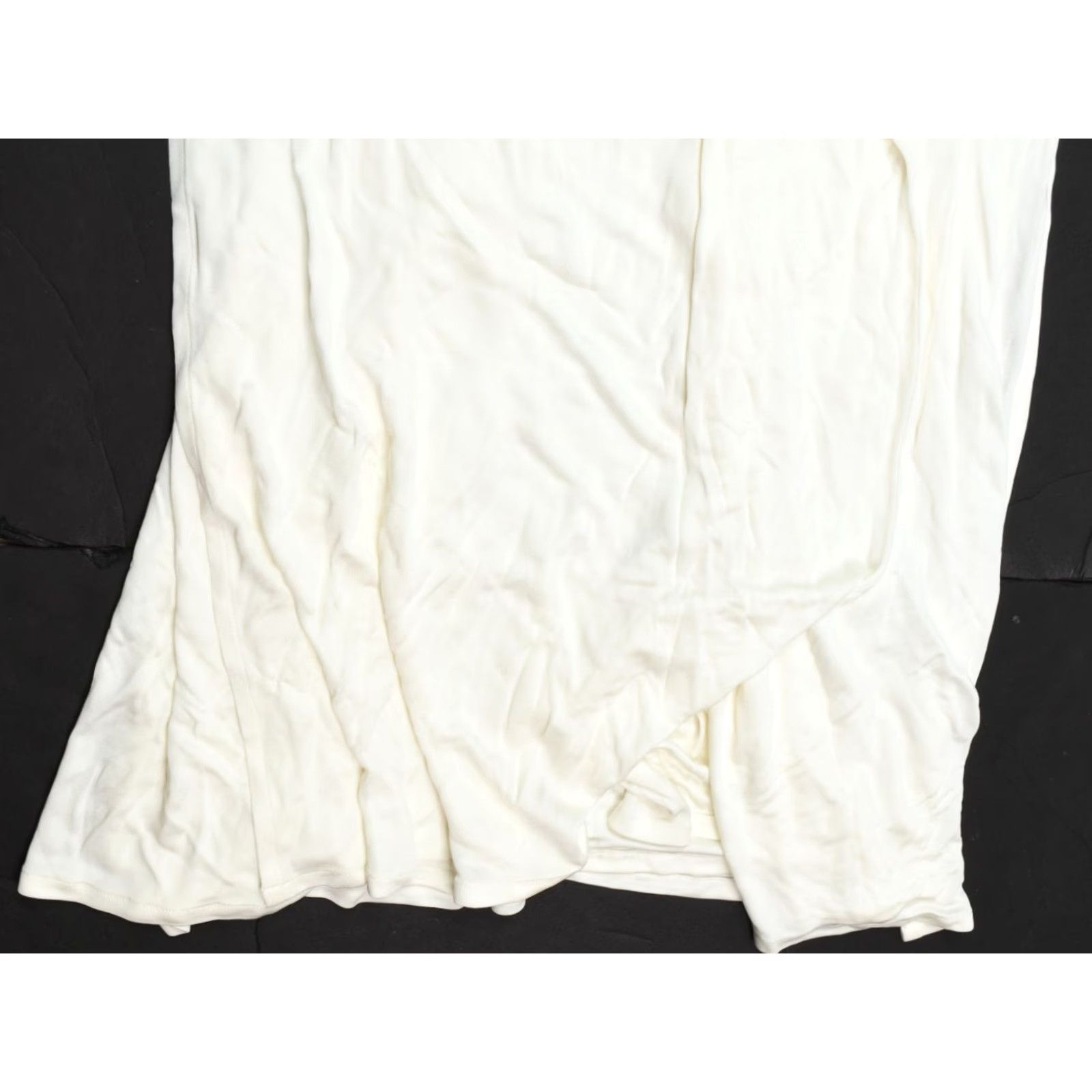 Carolina Herrera Carolina Herrera Dress Wrap Ruffle Cap-Sleeve Stretch Viscose Womens 12 Ivory Midi Party/Cocktail Size XL / US 12-14 / IT 48-50 - 3 Thumbnail