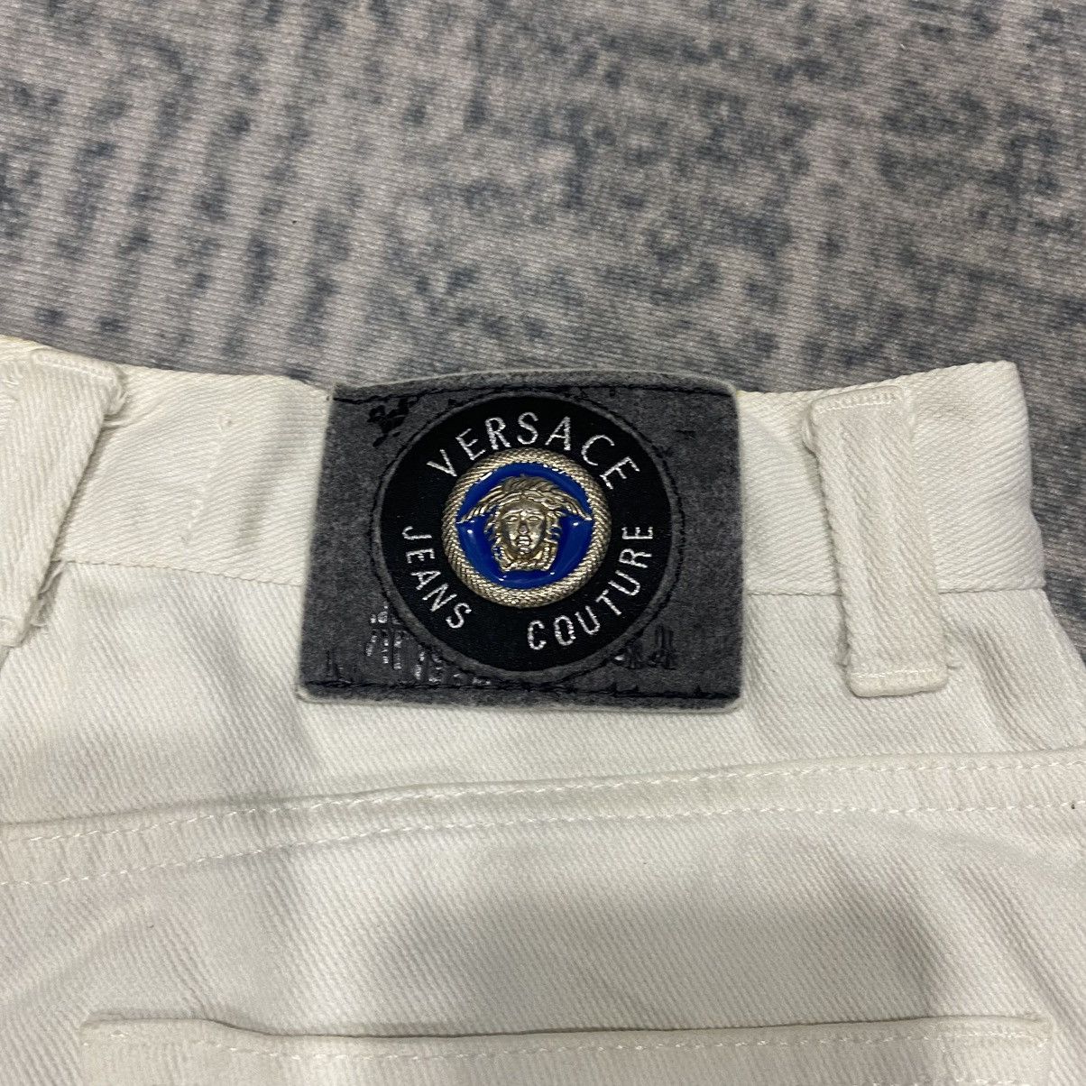 Versace × Versace Jeans Couture Sick☠️ Versace White Denim Jeans 90s Size US 29 - 17 Thumbnail