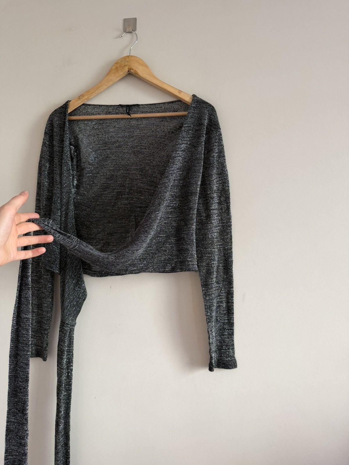 Sarah Pacini Sarah Pacini Wrap Cardigan Tie Long Sleeve Italy Size S / US 4 / IT 40 - 2 Thumbnail