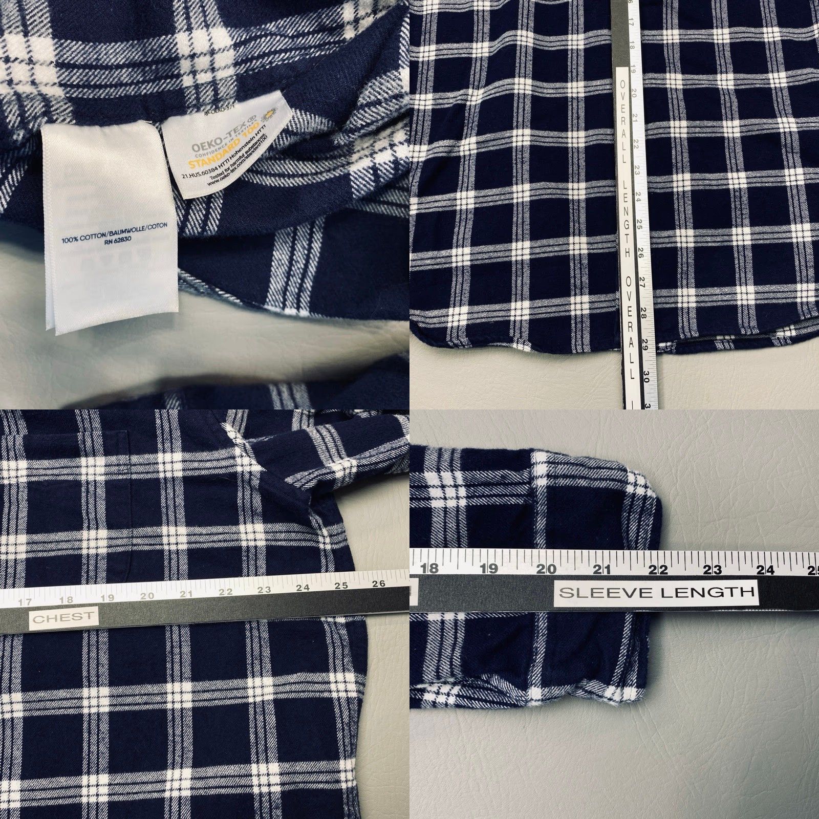 Lands' End VINTAGE Lands' End Flagship Flannel Shirt Mens XL Blue White Plaid Traditional Fit 8407 Size US XL / EU 56 / 4 - 8 Thumbnail