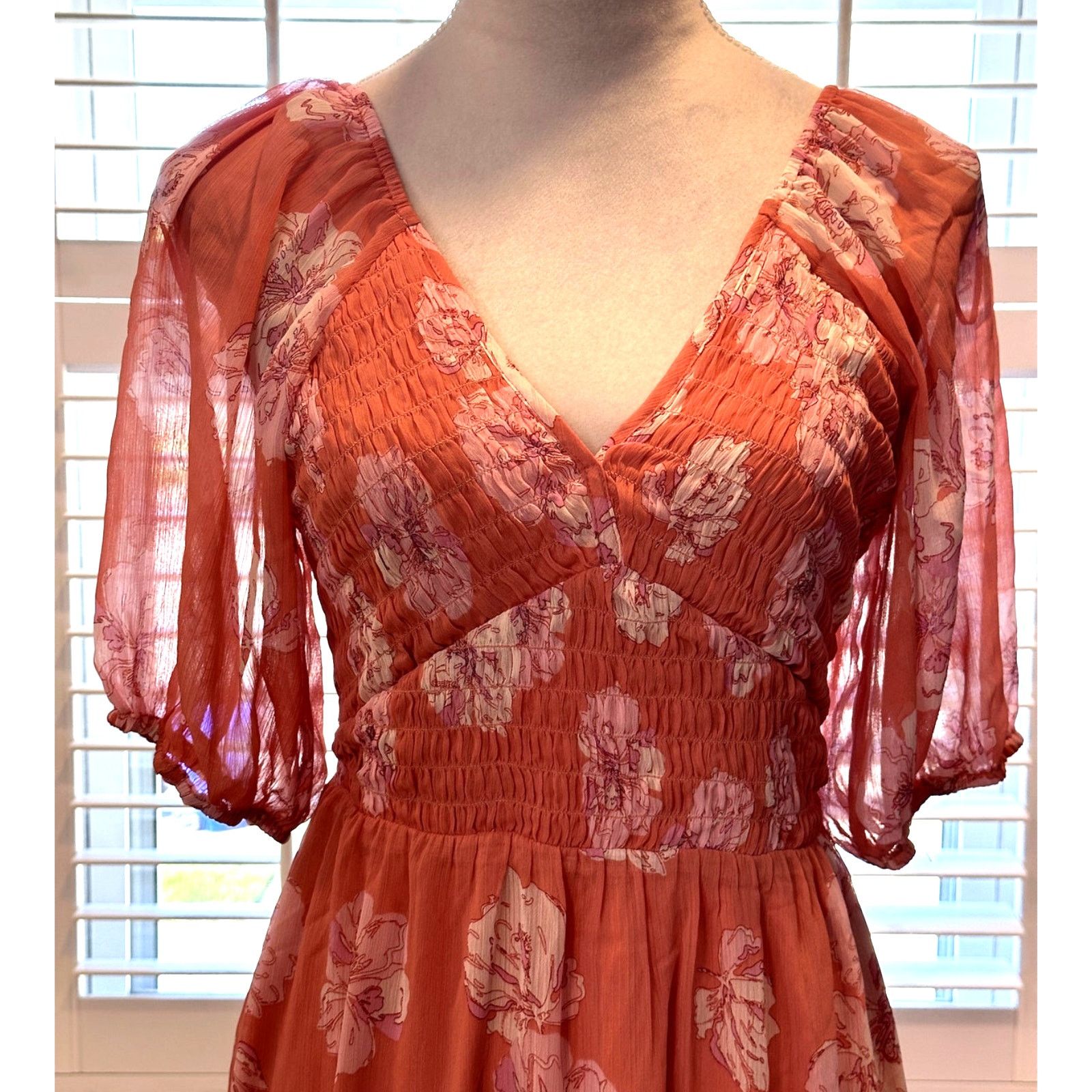 Other Collective Concepts Pink Floral Open Back Mini Dress M NWOT Size M / US 6-8 / IT 42-44 - 2 Thumbnail