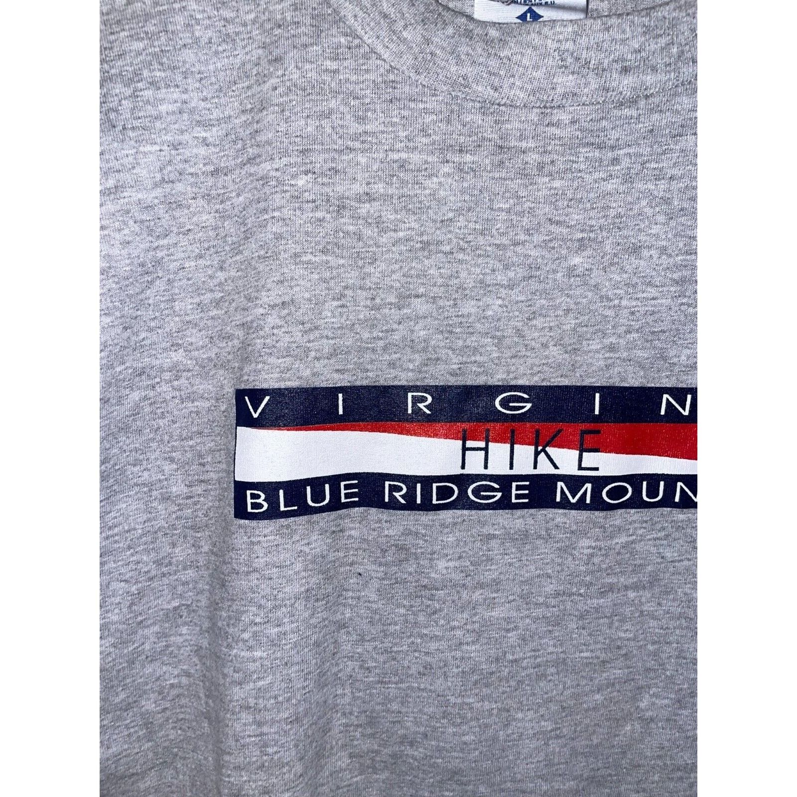 Jerzees Vintage Blue Ridge Montains Shirt Virginia Hike Gray 90s Tee Size US L / EU 52-54 / 3 - 2 Thumbnail