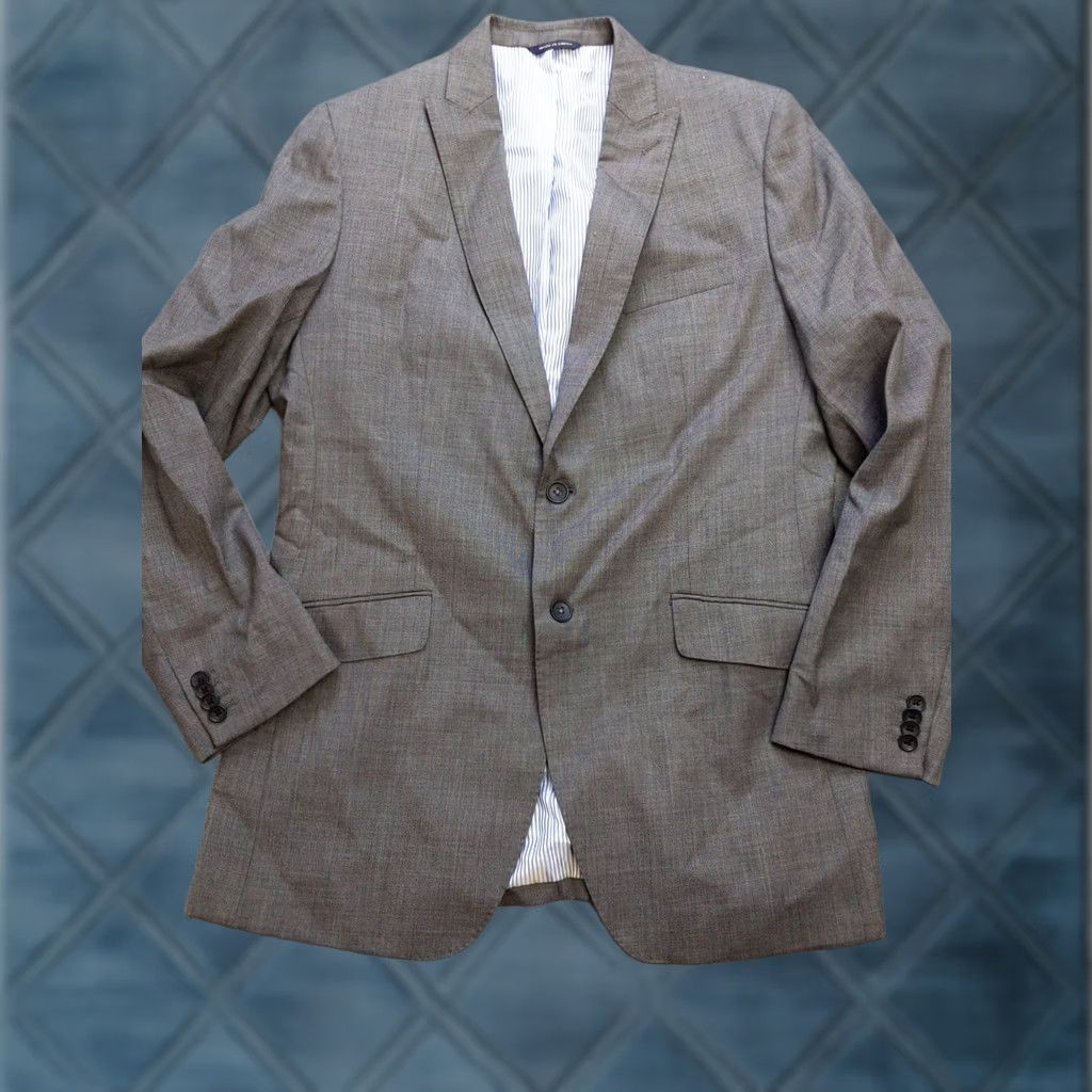 Banana Republic Banana Republic Blazer Mens 42L Gray Wool Tailored Fit Sport Coat Jacket Classic Size 42R - 1 Thumbnail