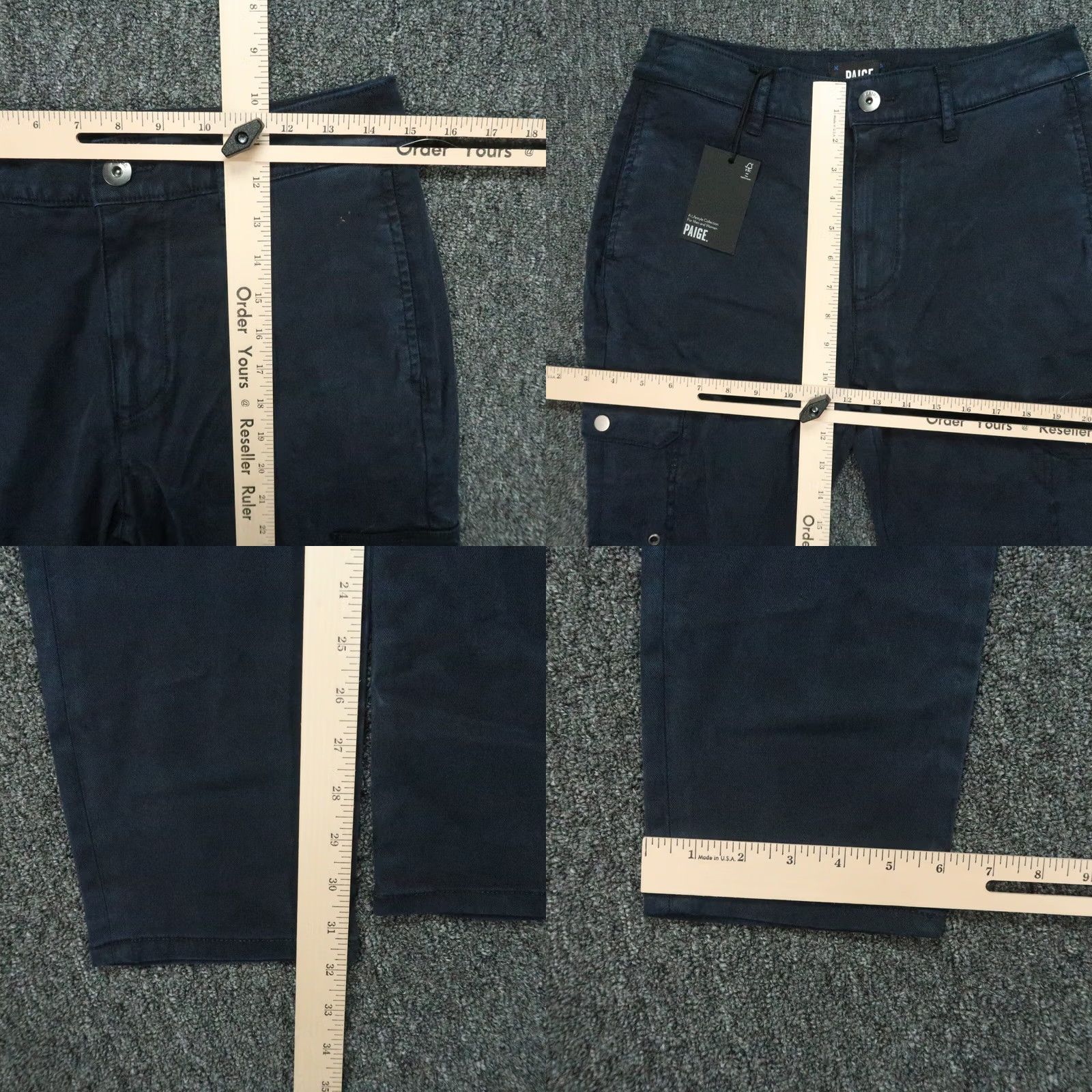 Paige Paige Mens Pants Blue Barlow Straight Fit Cargo Stretch Trousers 29x32 NWT Size US 29 - 8 Thumbnail