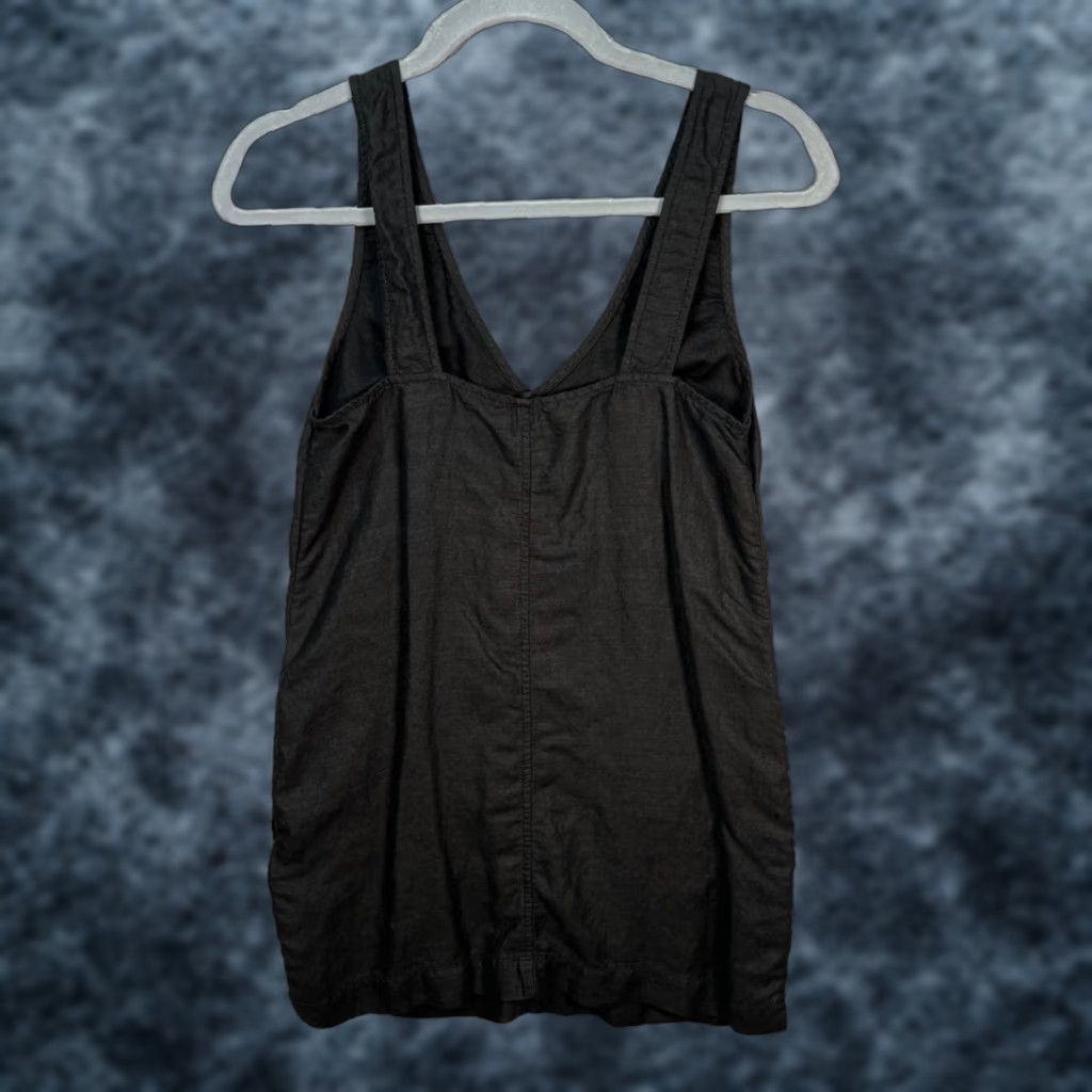 Vintage VINTAGE Wilfred Womens XXS Black Sleeveless V-Neck Dress Shirt Dress Women XS Short Mini Ramie Viscoe Pattern: Plain 2XS - Adult Womens - Black - 90s? Size XXS / US 00 / IT 34 - 1 Thumbnail