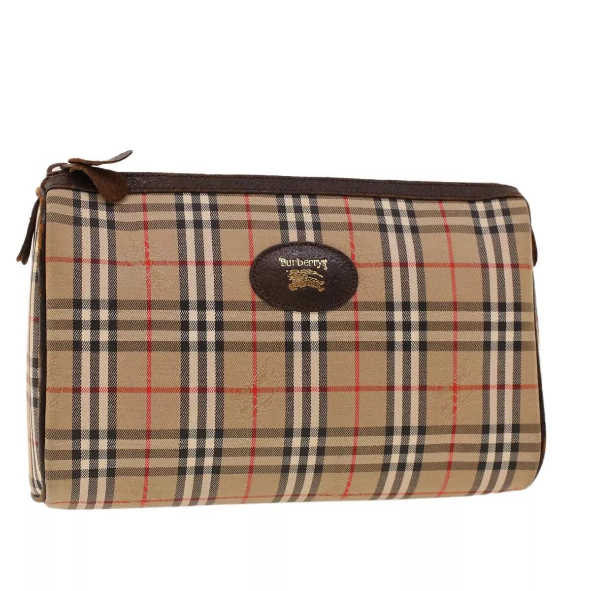 Burberry Burberrys Nova Check Clutch Bag Nylon Beige Auth Size ONE SIZE - 1 Thumbnail