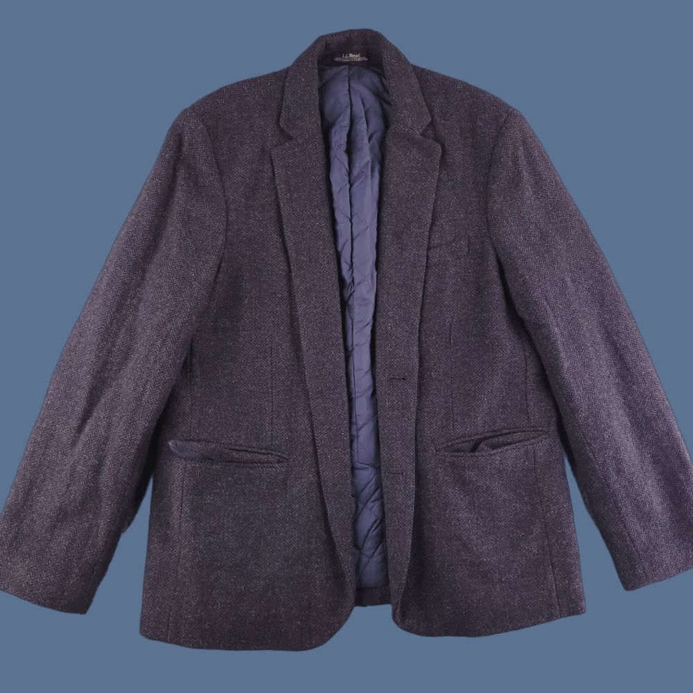 Vintage VINTAGE LL Bean Mens Jacket Gray Shetland Wool Primaloft Quilt Lined Insulated Coat 42R Size US XS / EU 42 / 0 - 1 Thumbnail