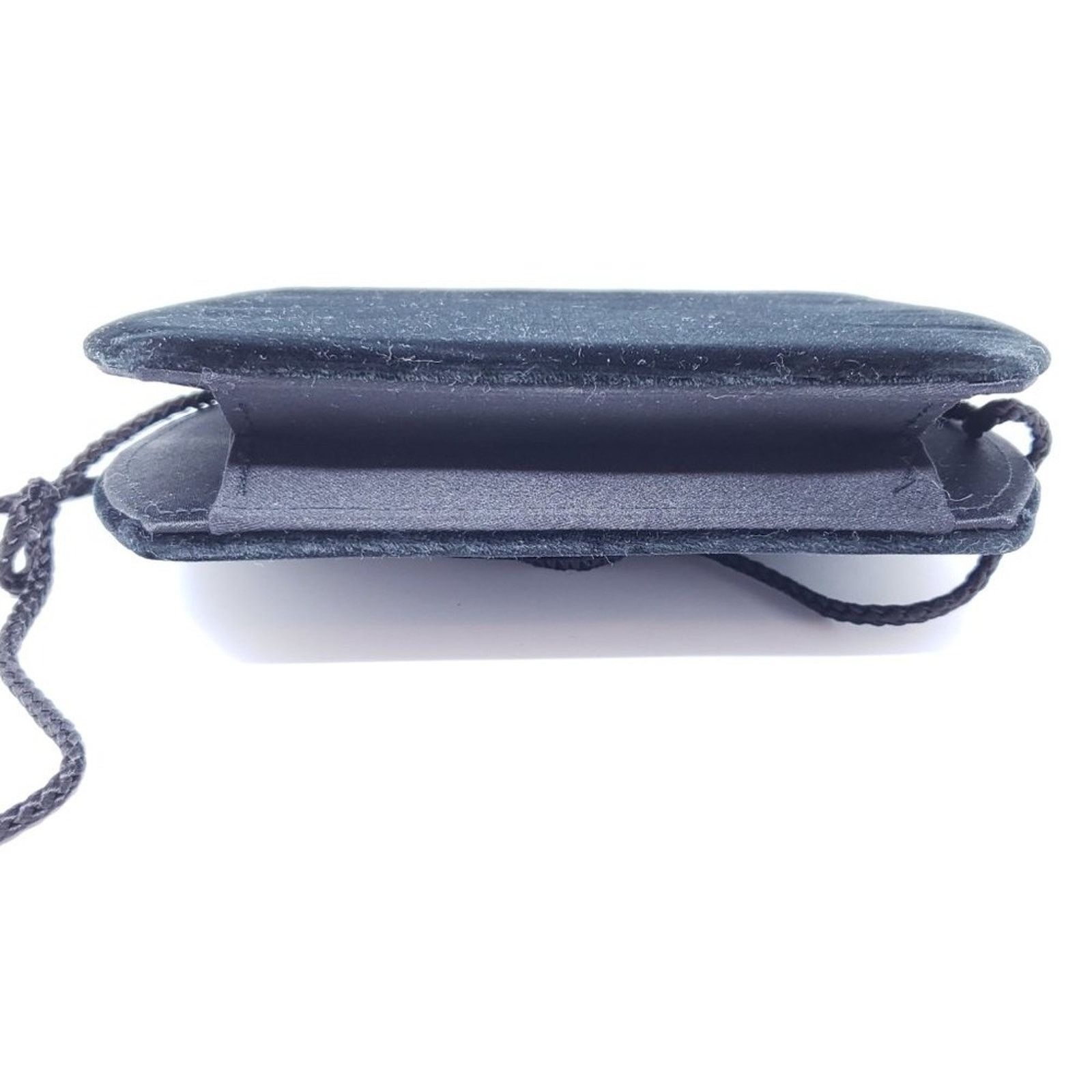 Vintage Solid Black Velvet Evening Crossbody Snap-Button Bag Purse Size ONE SIZE - 4 Thumbnail