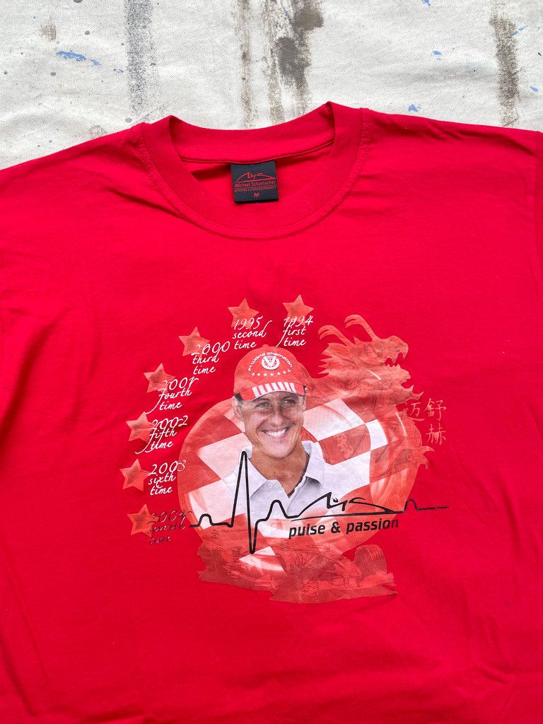 Vintage Y2K Michael Schumacher 7- Time F1 World Champion T- Shirt Size US M / EU 48-50 / 2 - 2 Thumbnail