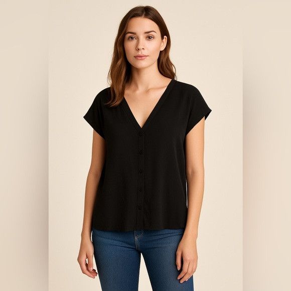 Joie Joie Women’s Black Button-Front Blouse Size S Size S / US 4 / IT 40 - 1 Thumbnail