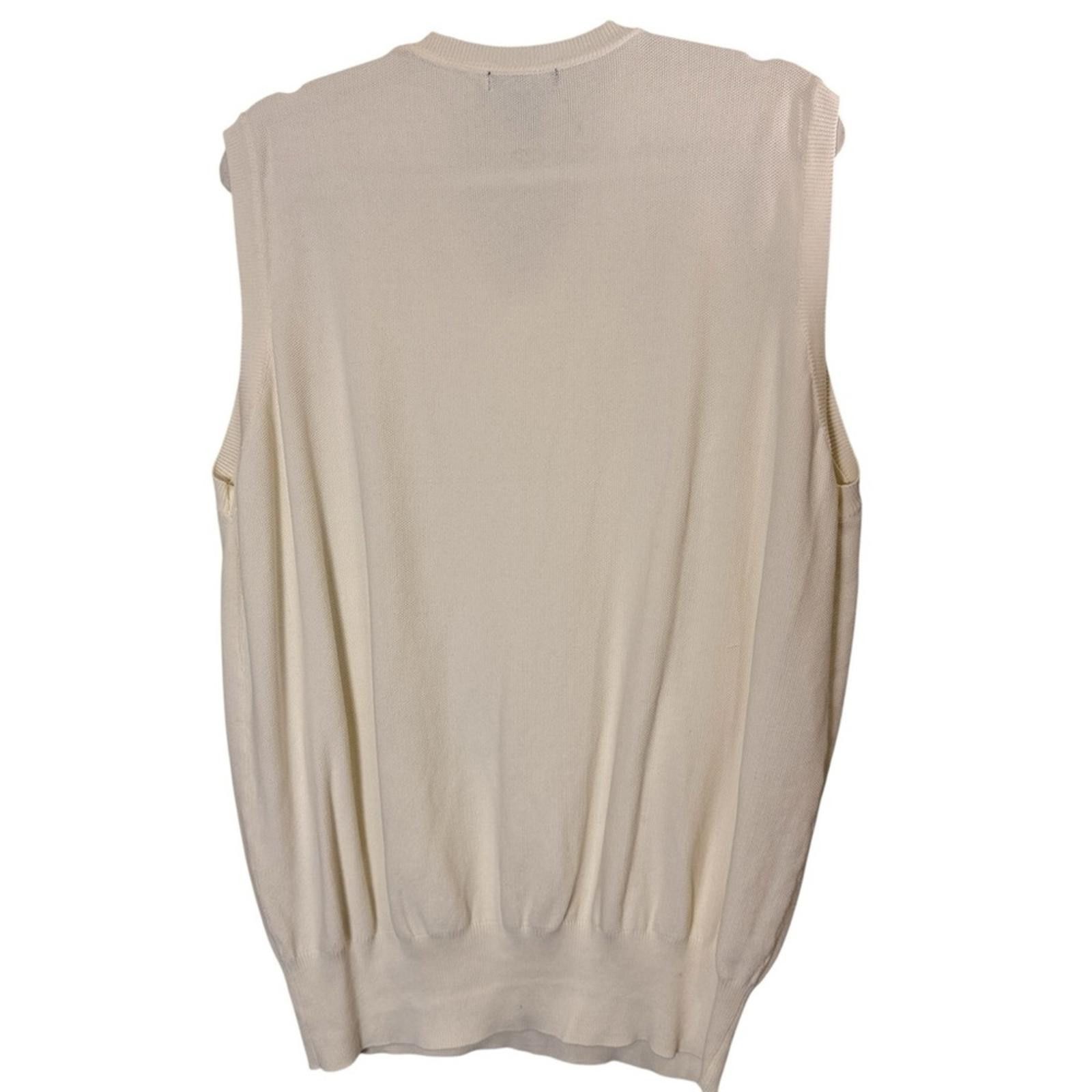 Faconnable Faconnable Men's V-Neck Cream Sweater Vest Sz L Size US L / EU 52-54 / 3 - 3 Thumbnail