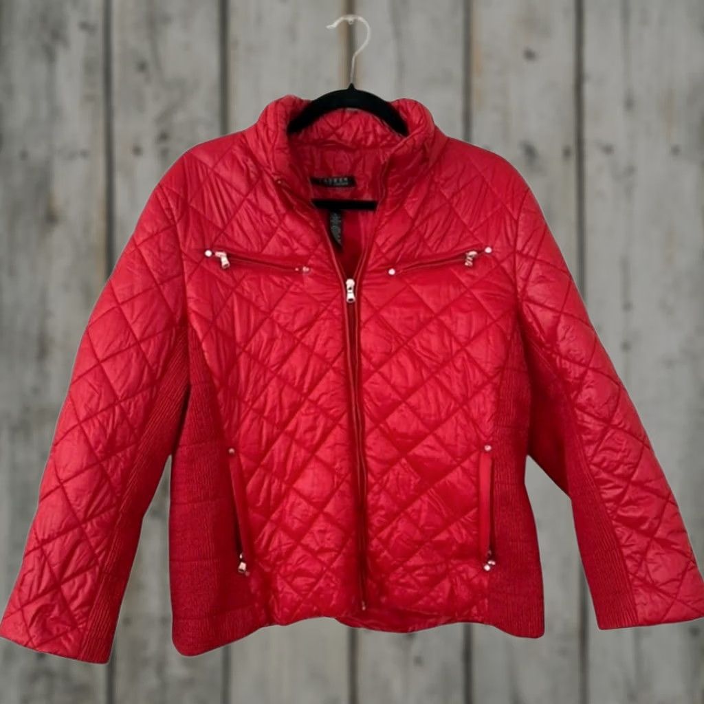 Ralph Lauren Ralph Lauren Red Quilted Puffer Full-Zip Lightweight Jacket XL Women’s Pocketed - Nylon - Basic Jacket Size XL / US 12-14 / IT 48-50 - 1 Thumbnail