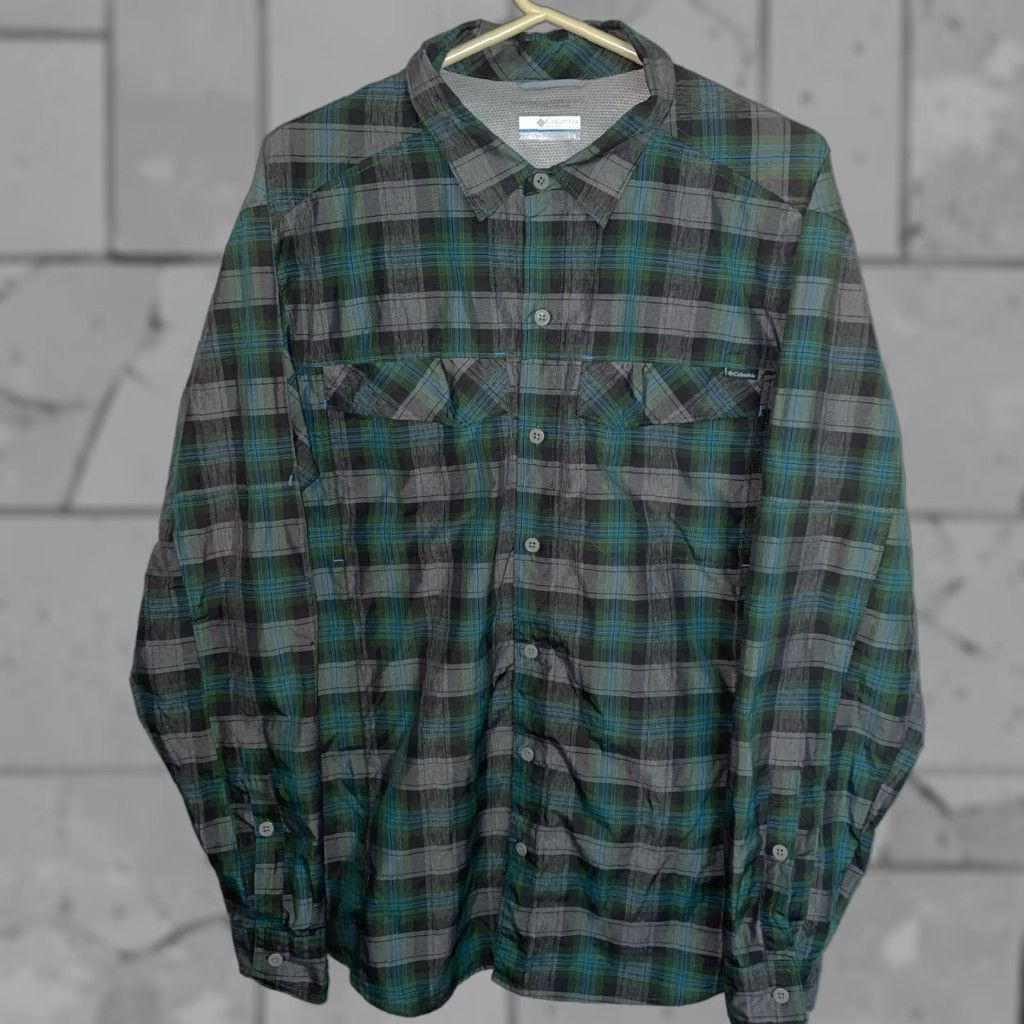 Vintage Columbia Shirt Plaid Dark Green Long Sleeve Button-Down Mens Size L Size US L / EU 52-54 / 3 - 1 Thumbnail