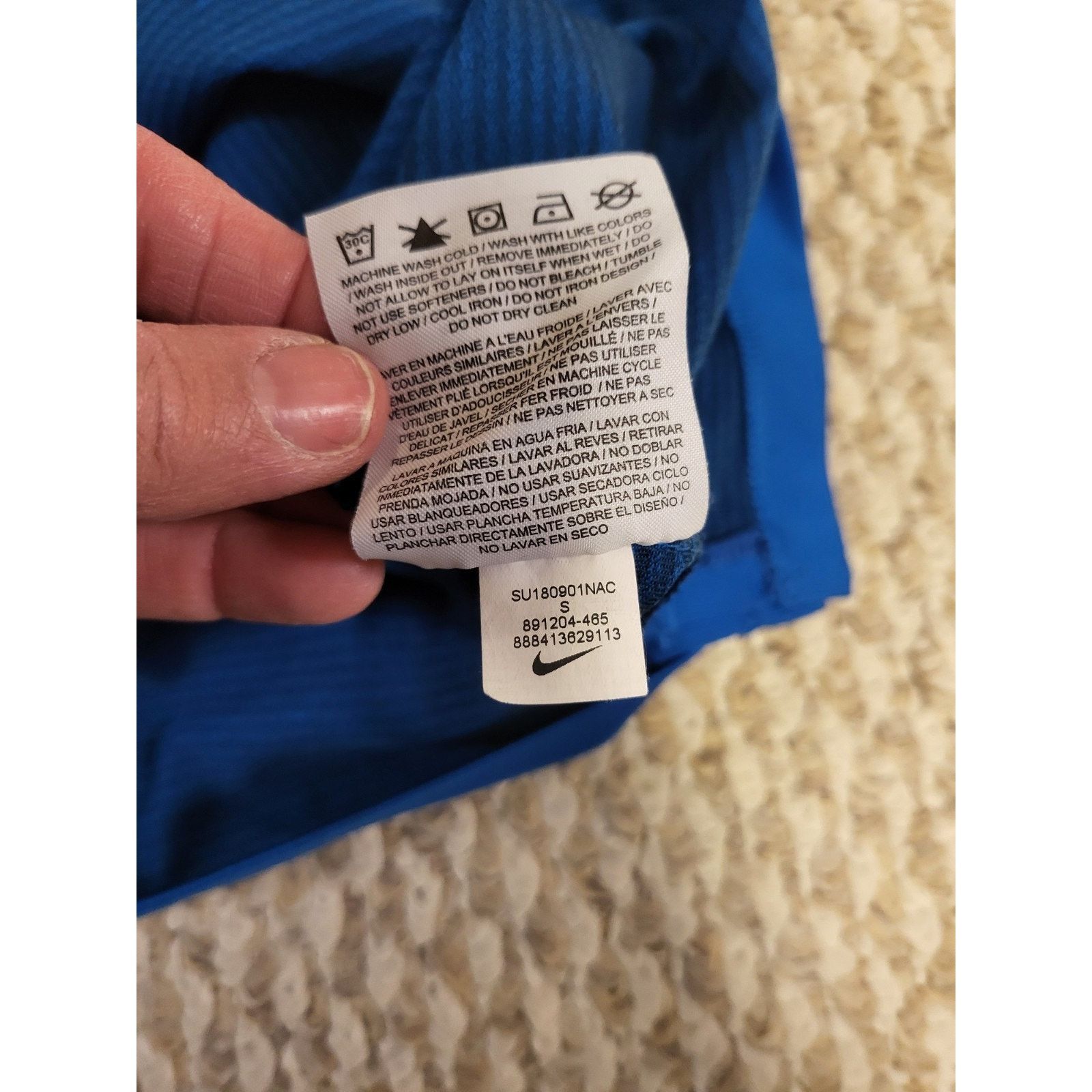 Nike Nike Golf Men's Dri Fit Three Button Blue Short Sleeve Shirt Size US L / EU 52-54 / 3 - 5 Thumbnail