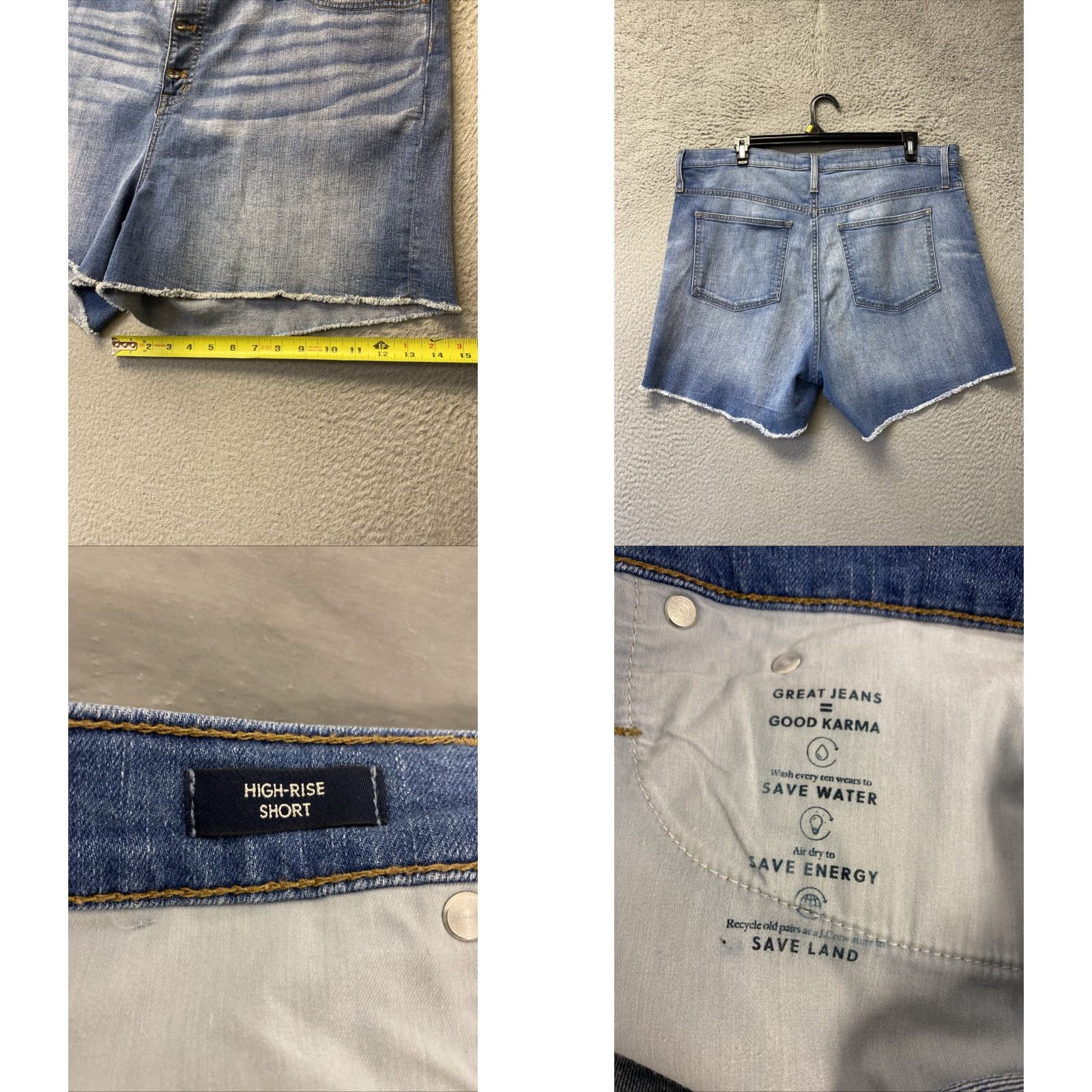 J.Crew J.CREW Women's Distressed Denim Cut-Off Shorts, High Rise, Size 35, Blue, Casual, Summer Size 24" / US 00 / IT 34 - 8 Thumbnail
