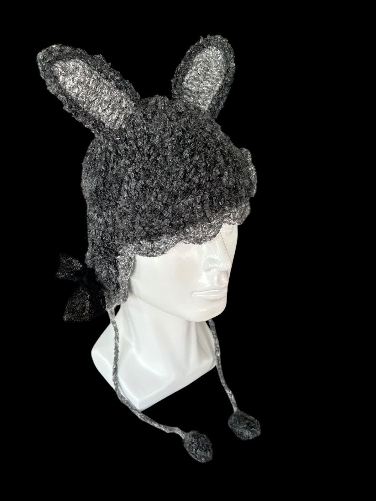 Japanese Brand × Kapital × Vintage Bunny Horn Devil Crochet Knitted Beanie Hats Rare☠️🎌 Size ONE SIZE - 2 Thumbnail