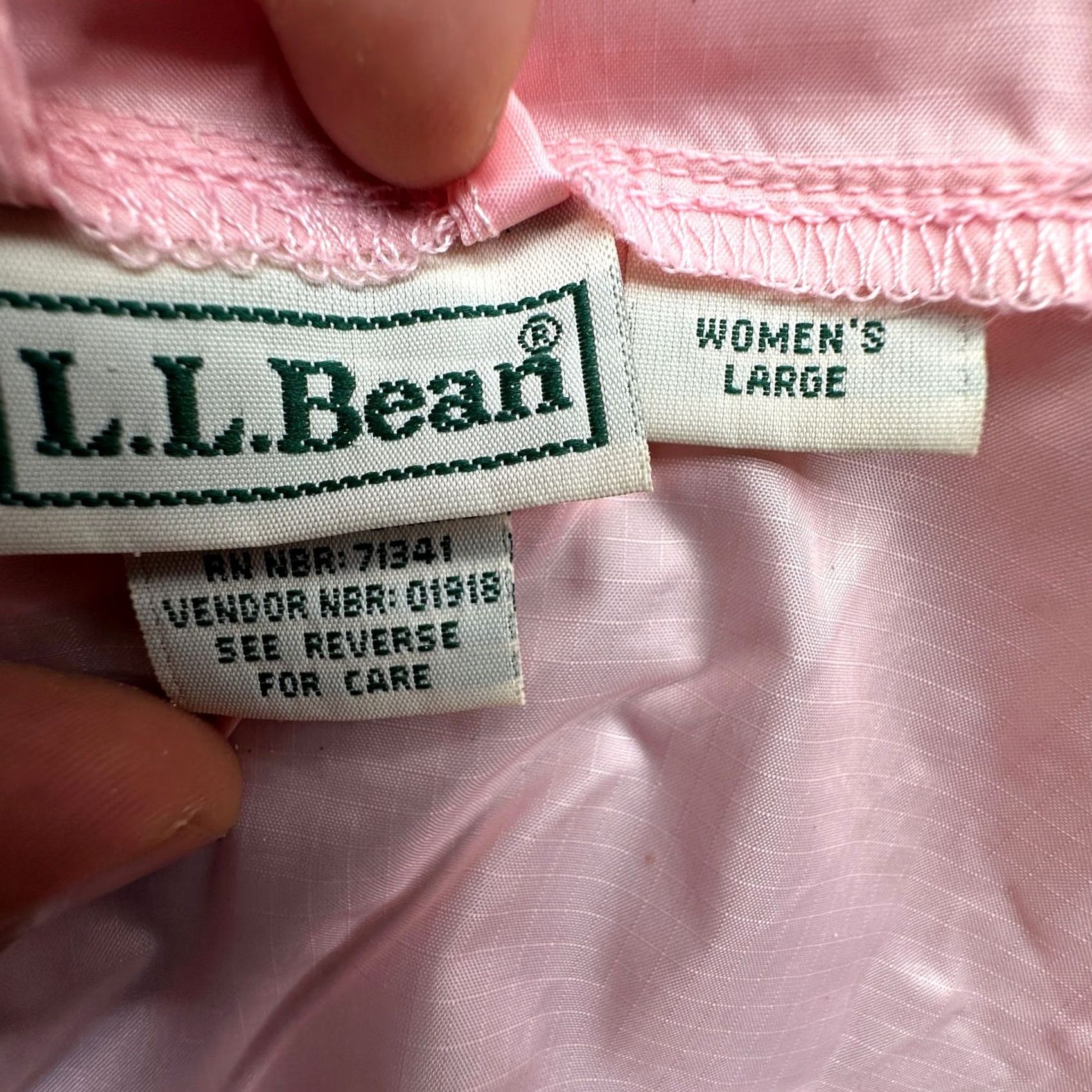 Vintage LL Bean Pink Ripstop Hooded Windbreaker Jacket Womens Large Full Zip 0NX13 Size L / US 10 / IT 46 - 3 Thumbnail