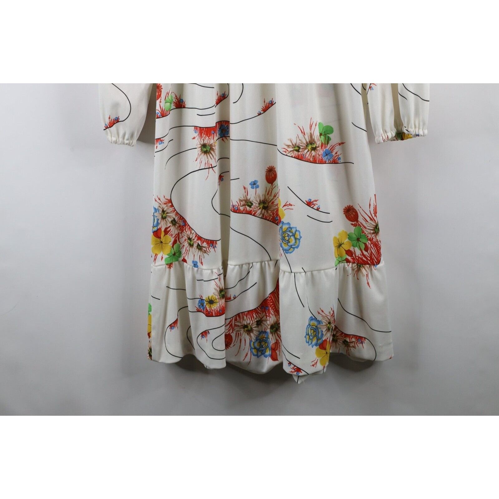 Vintage Vintage 70s Mid Century Modern MCM Flower Knit Dress Size XL / US 12-14 / IT 48-50 - 4 Thumbnail
