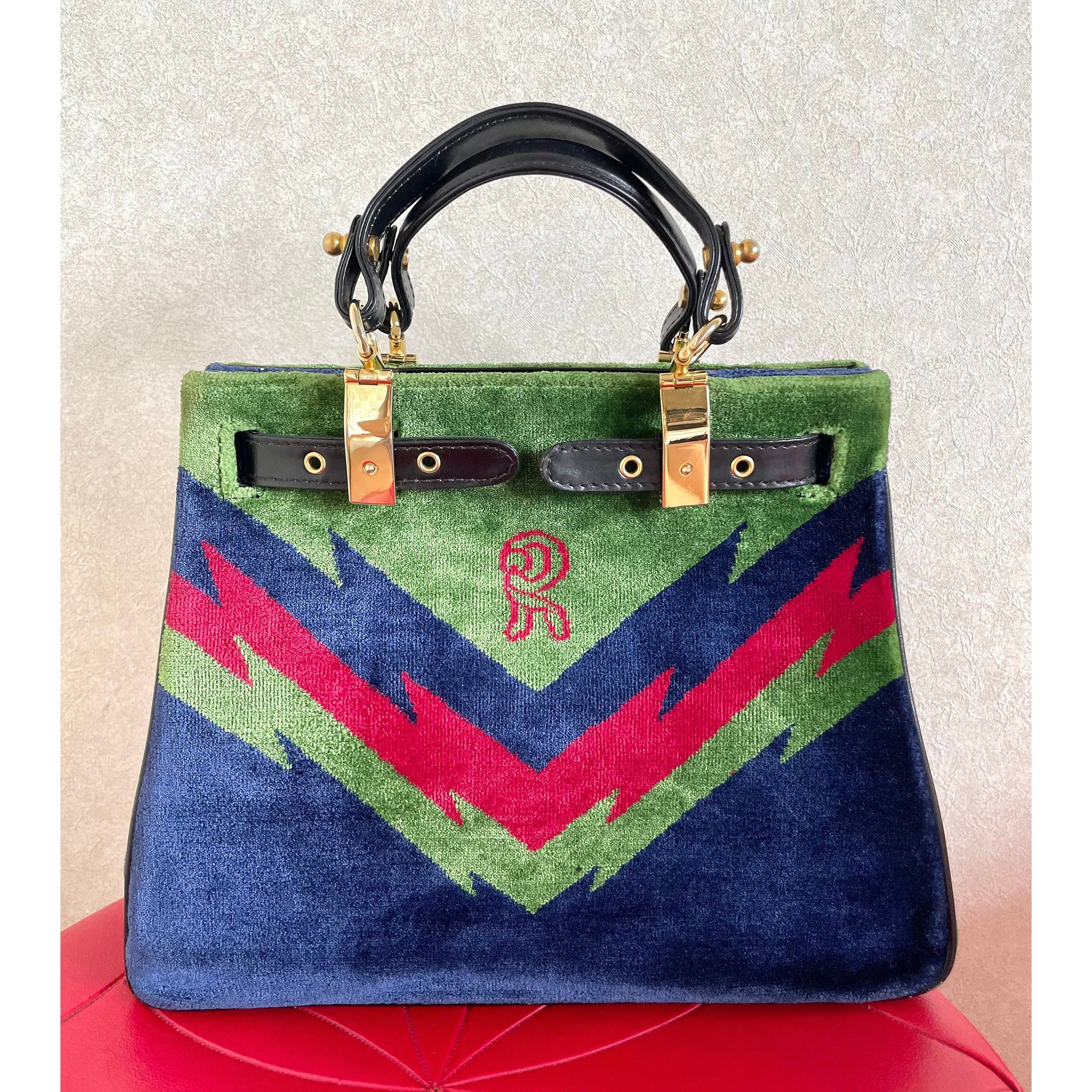 Roberta di Camerino Vintage Roberta di Camerino handbag, navy, green, and red Size ONE SIZE - 1 Thumbnail