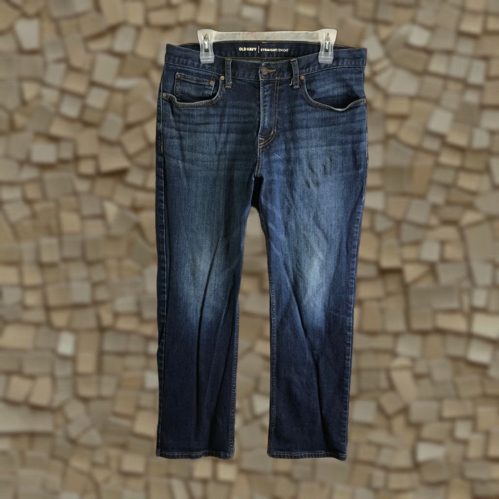 Old Navy Old Navy Jeans Mens 34x30 Straight Leg Denim Medium Wash Blue 5-Pocket Regular Rise Mid Blue Jeans Mens Size US 34 / EU 50 - 1 Thumbnail