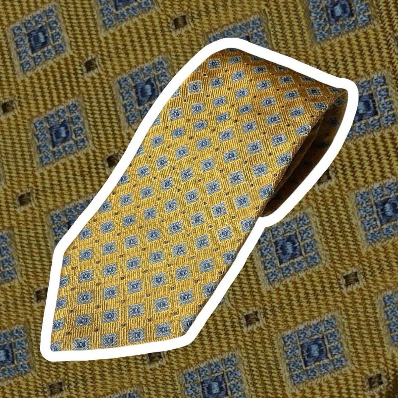 Brooks Brothers Brooks Brothers Silk Yellow Geometrical Men's Neck Tie Size ONE SIZE - 1 Thumbnail