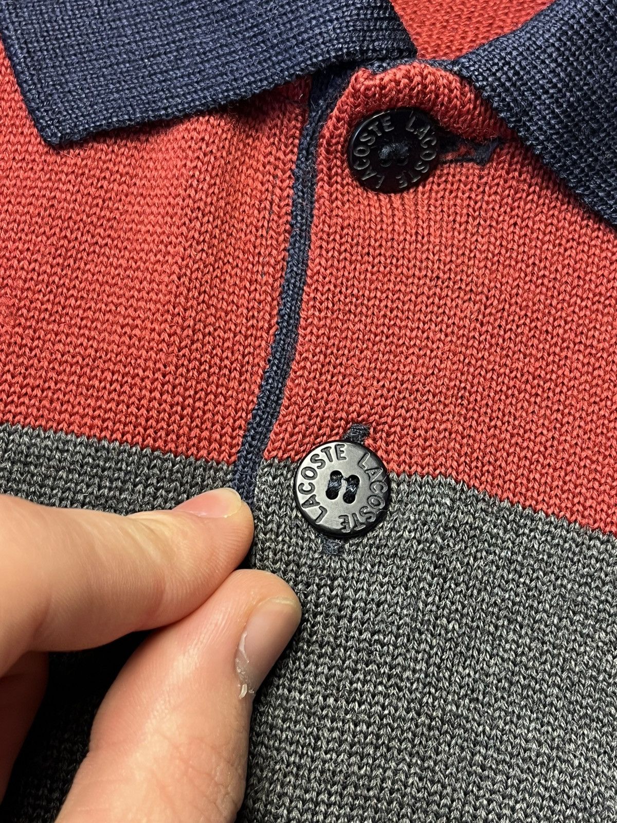 Lacoste Vintage Lacoste Polo Sweater Long sleeve Distressed Y2K Size US XL / EU 56 / 4 - 16 Thumbnail