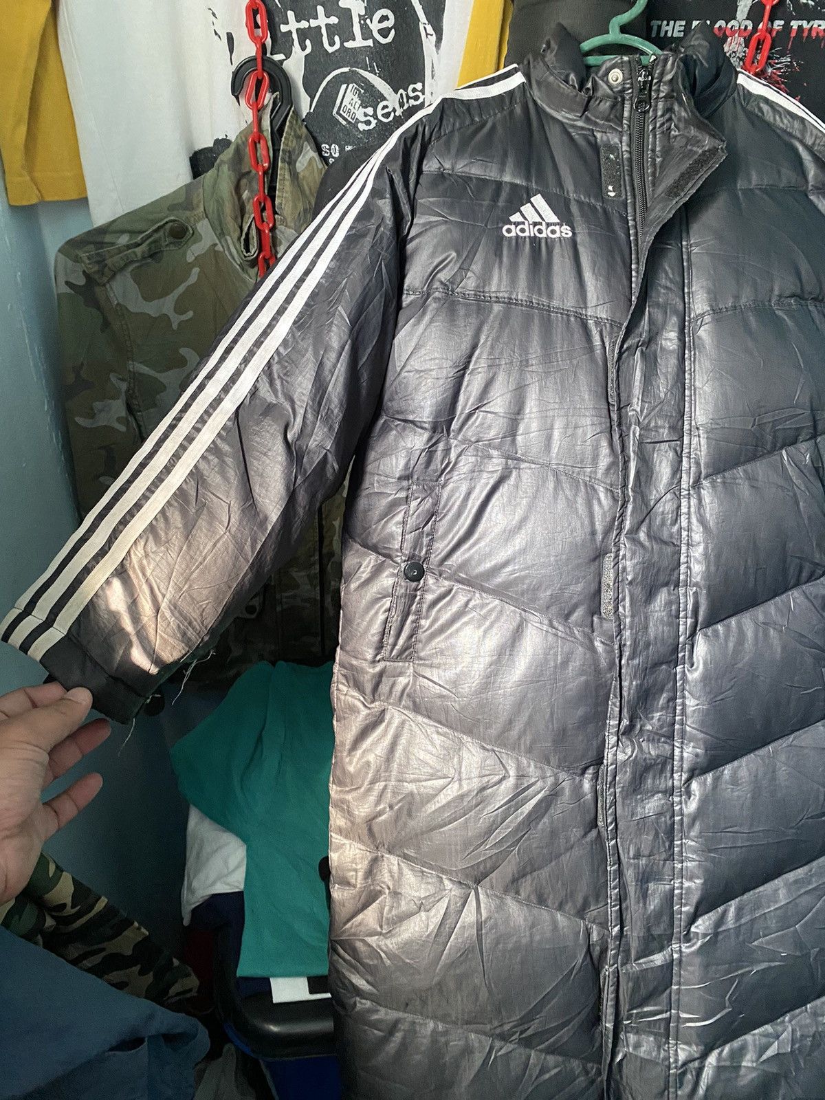Adidas × Vintage Adidas Black Puffer Parkas No faded🚀 Size US L / EU 52-54 / 3 - 4 Thumbnail