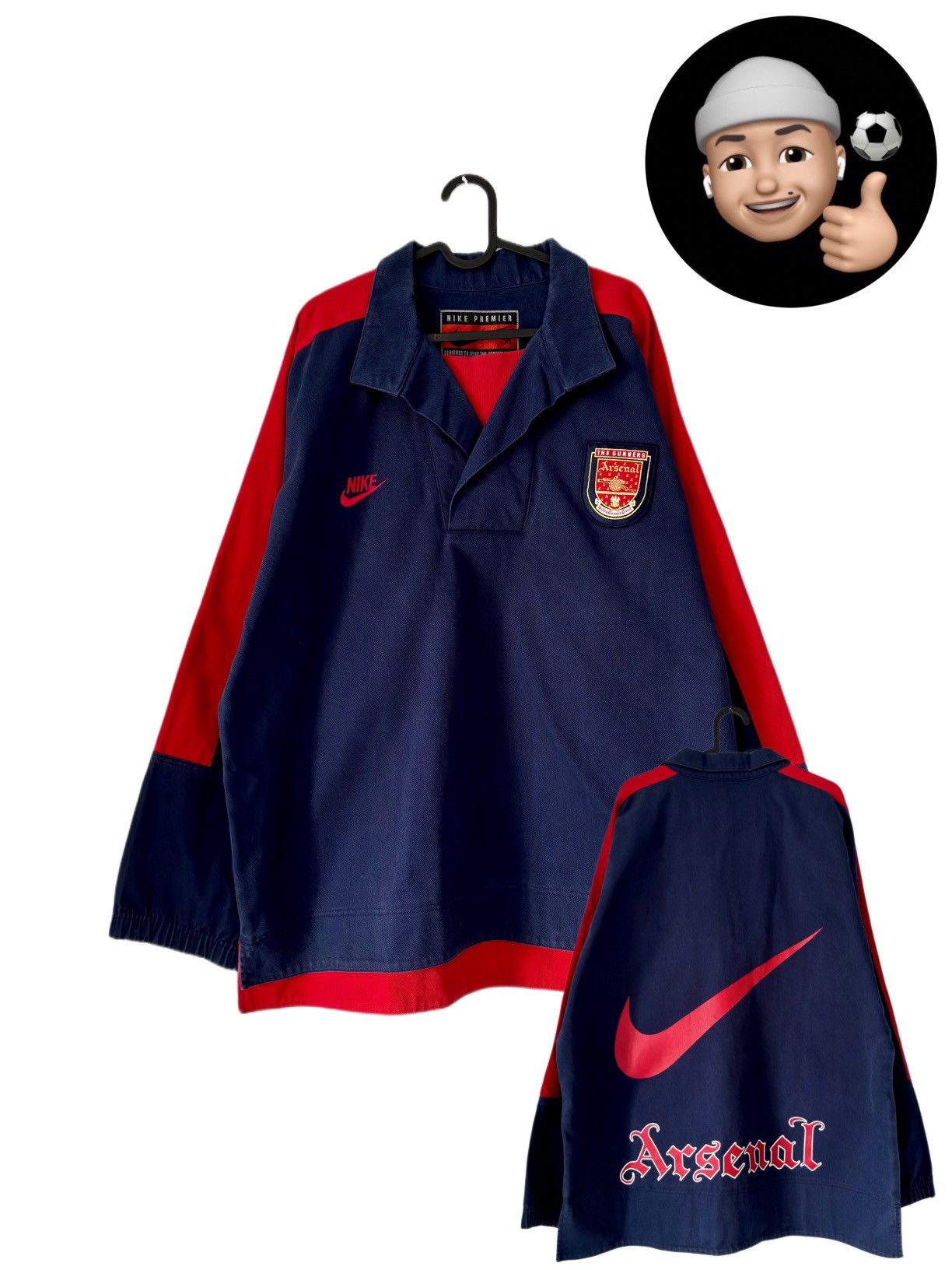 image of Ultra 1995 1997 Arsenal London Nike Soccer Jacket in Blue, Men's (Size XL)