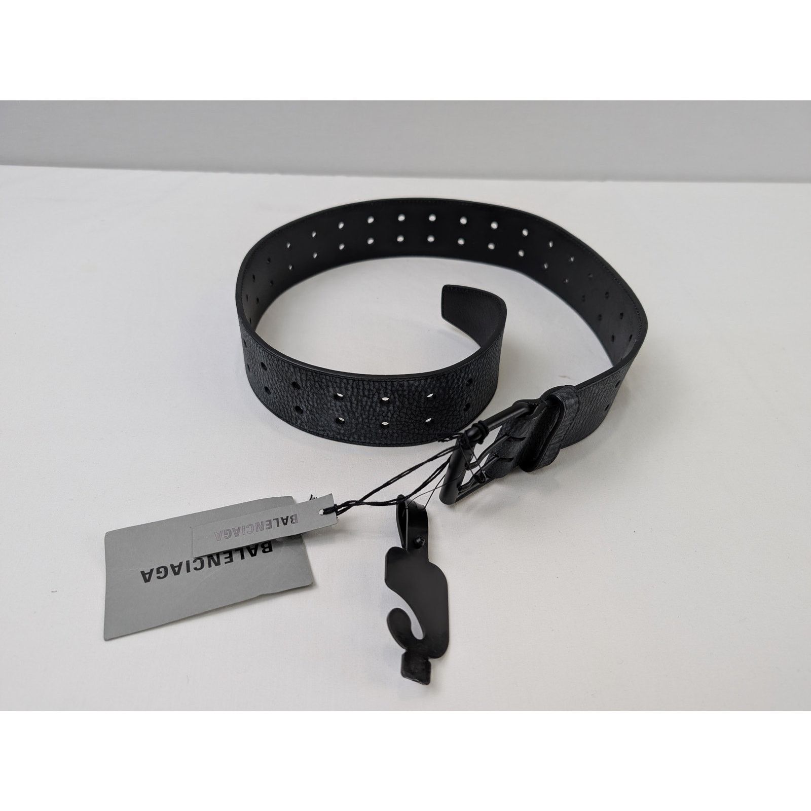 Balenciaga o1rshd1 Size: 75cm / Vegetal Calf Belt in Black Size 30 - 2 Thumbnail
