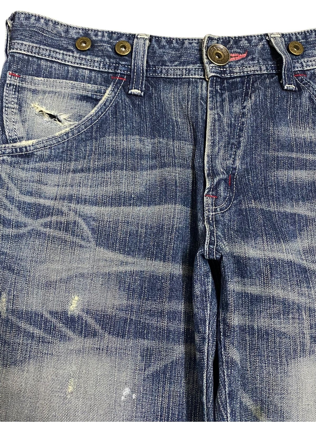 Edwin Vintage Japanese Brands Splatter Distressed Baggy Jeans Size US 35 - 7 Thumbnail