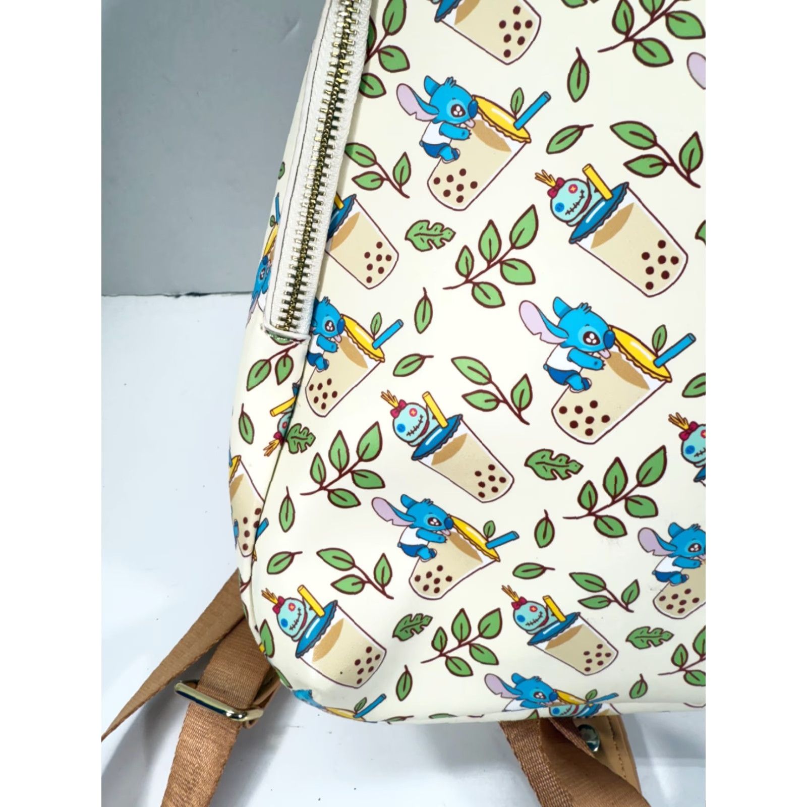 Vintage Loungefly Disney Lilo & Stitch Boba Mini Backpack Purse Womens Cream Zipper Bag Size ONE SIZE - 4 Thumbnail