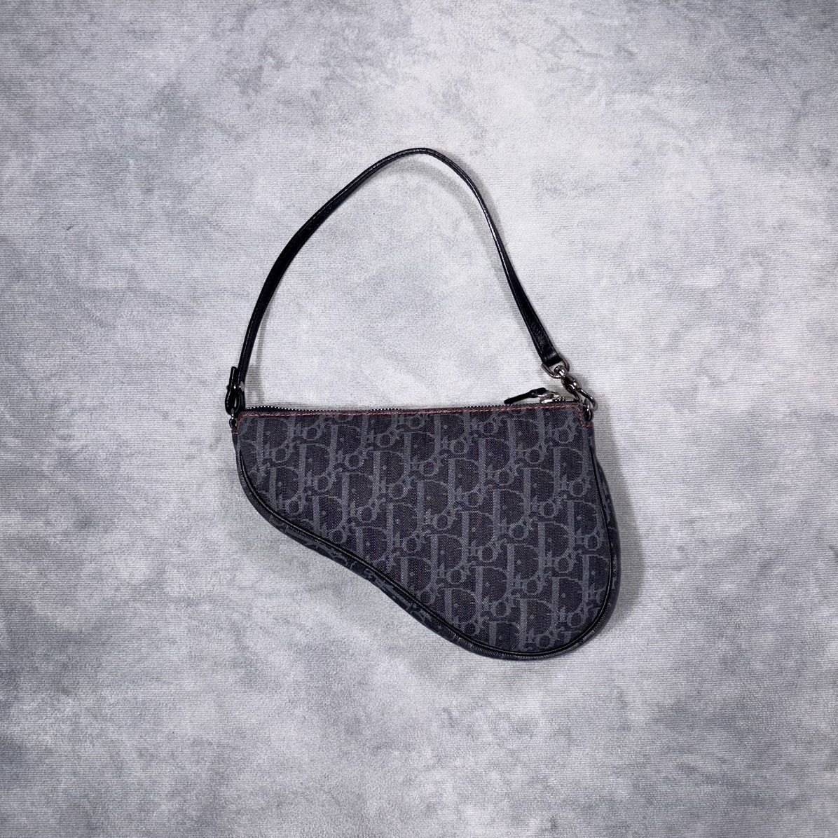 Dior RARE DIOR BY GALLIANO 2005 Trotter Denim Saddle Bag Size ONE SIZE - 4 Thumbnail