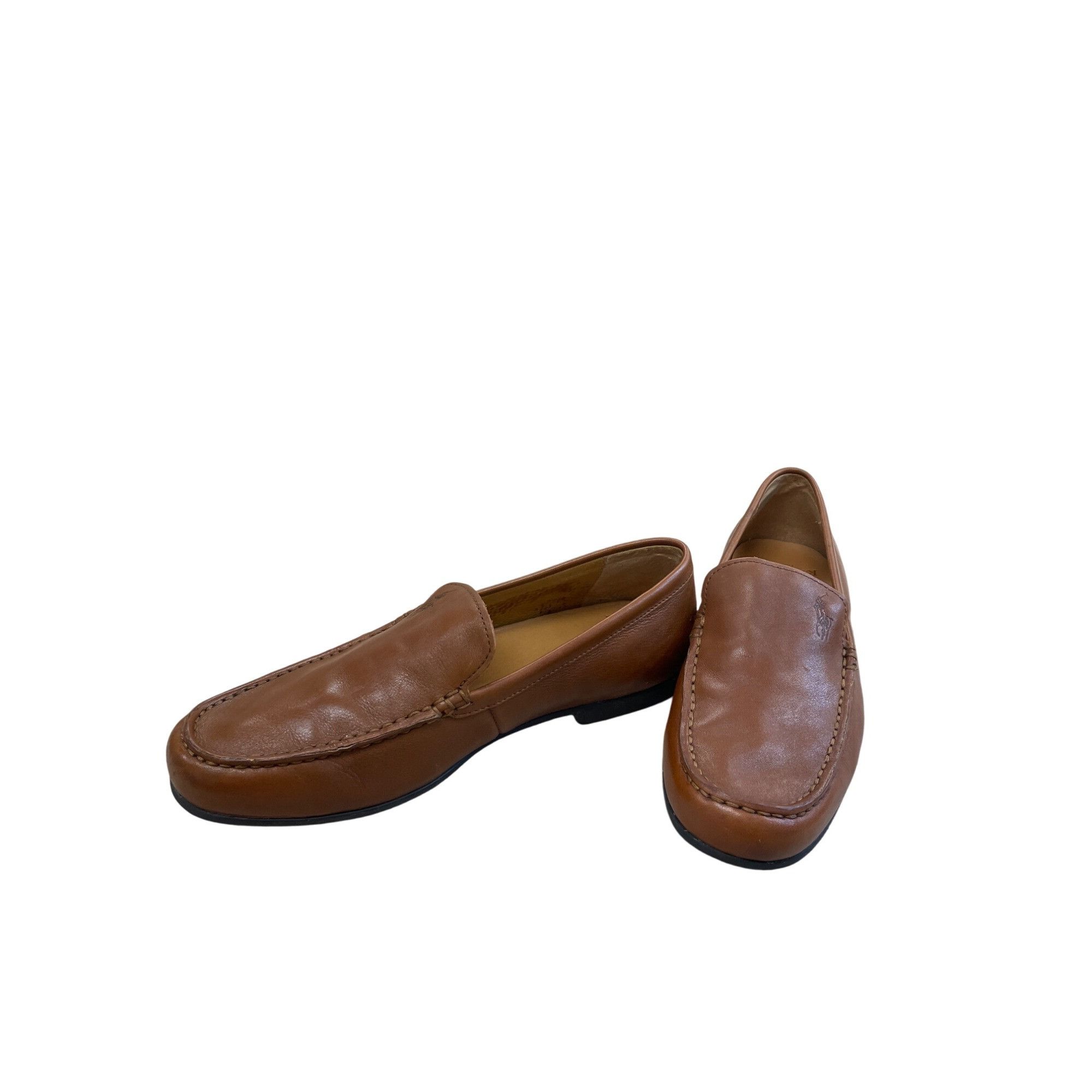 Polo Ralph Lauren Polo Ralph Lauren Allon Mens Brown Leather Slip-On Loafers S Size US 7.5 / EU 40-41 - 2 Thumbnail